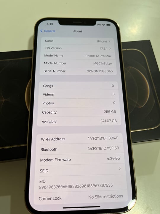 Apple iPhone 12 Pro Max - 256GB - Gold Unlocked 9N73