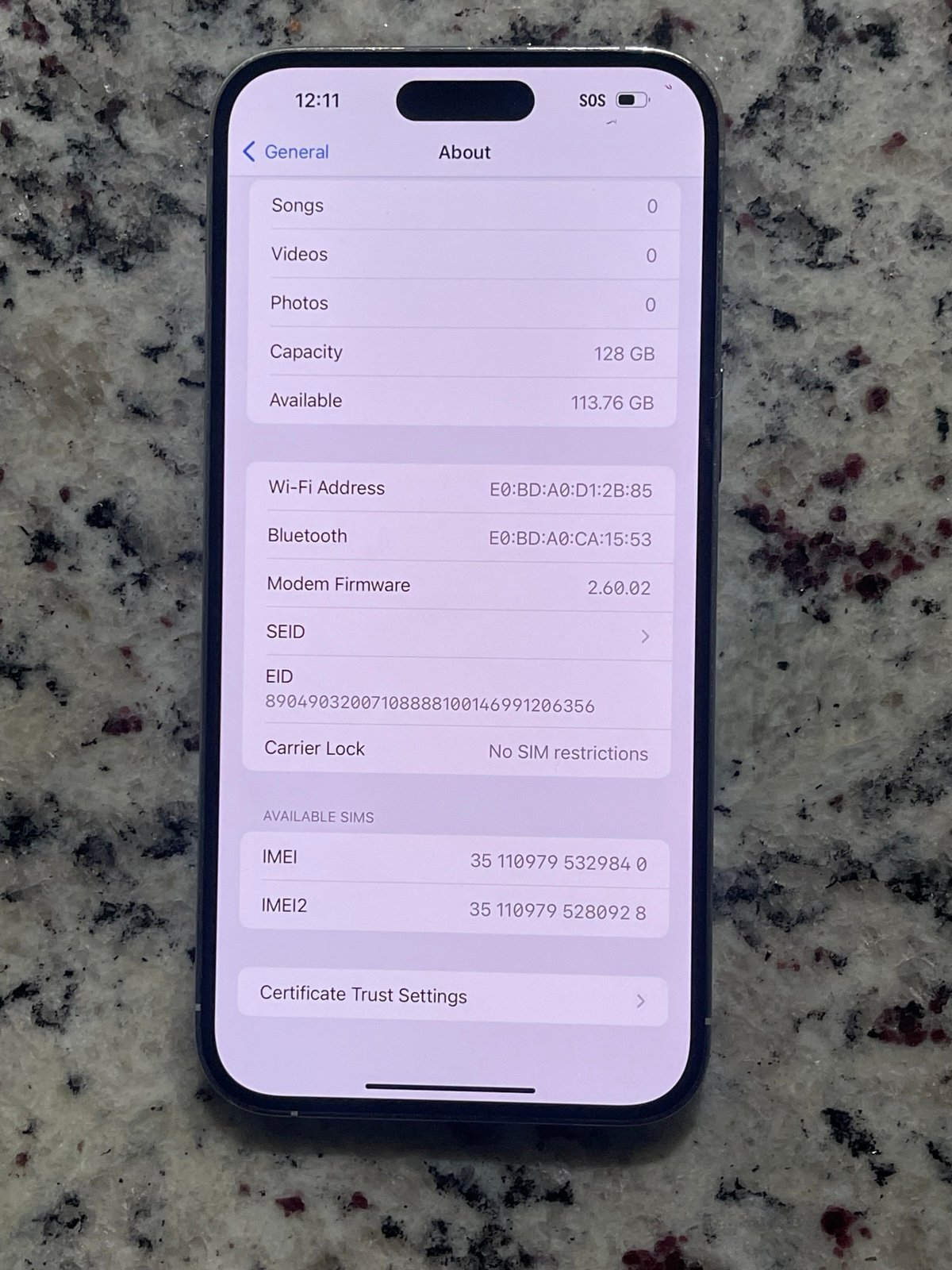 Apple IPhone 14 Pro Max 128GB 1B58