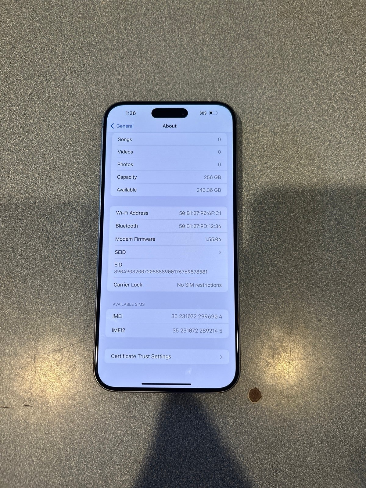 Apple iphone 15 pro max phone unlocked 1H69