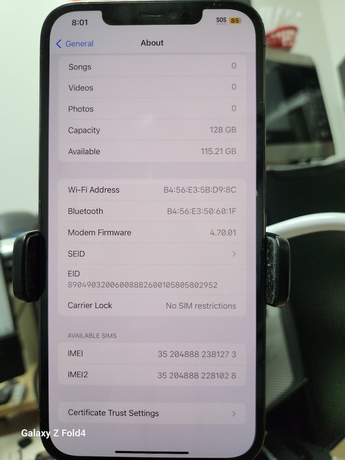 iphone 12 pro max unlocked 128GB Graphite 1F22