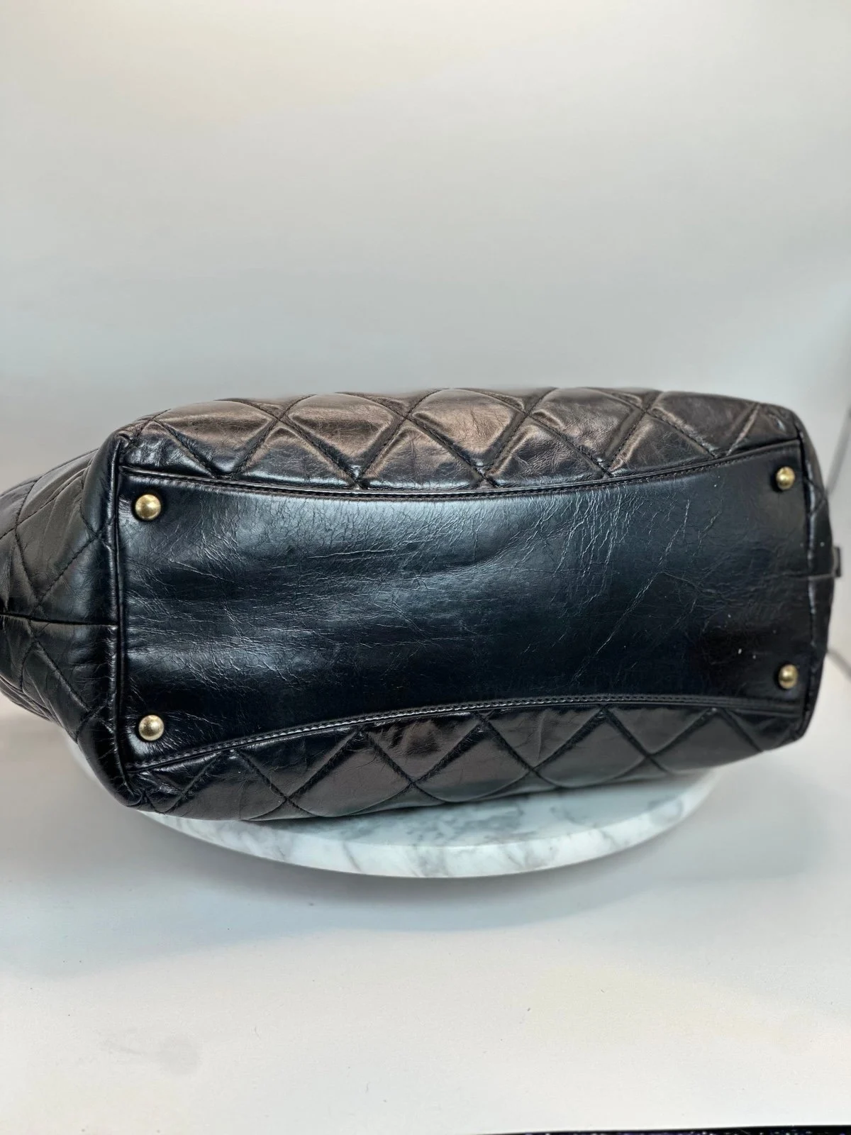 Chanel black quilted Bowler Bag