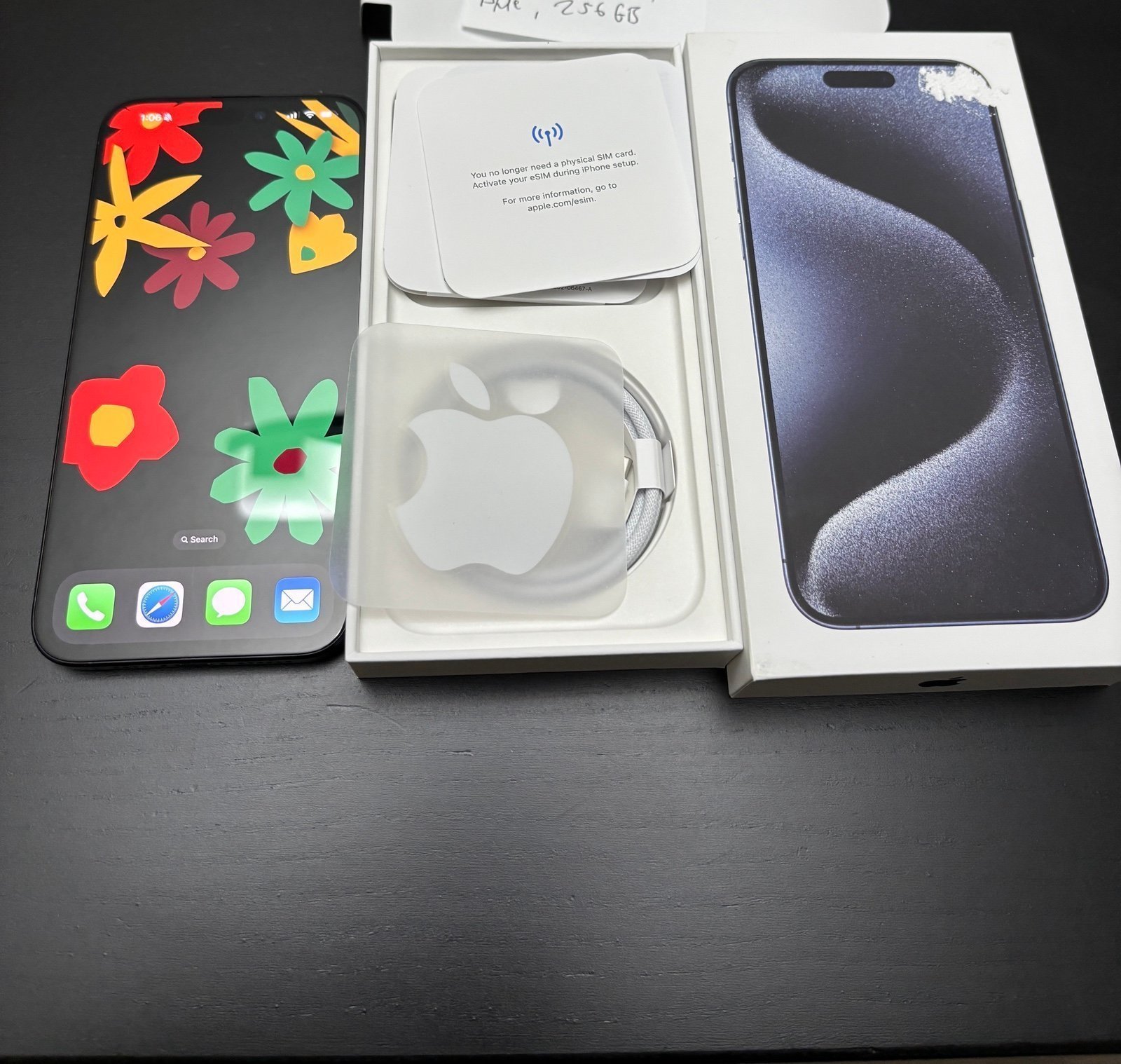 Apple iPhone 15 Pro Max Blue 256GB 100% Battery 1Z88