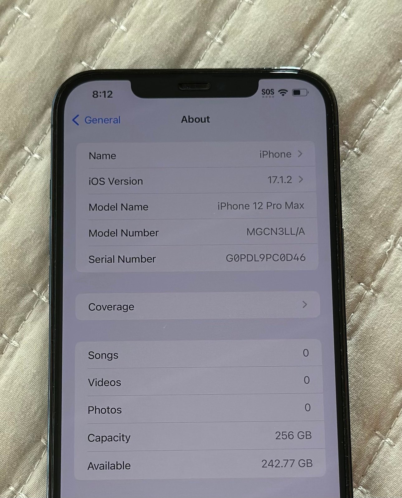 Apple iPhone 12 Pro Max 256 GB in Pacific Blue 8X21