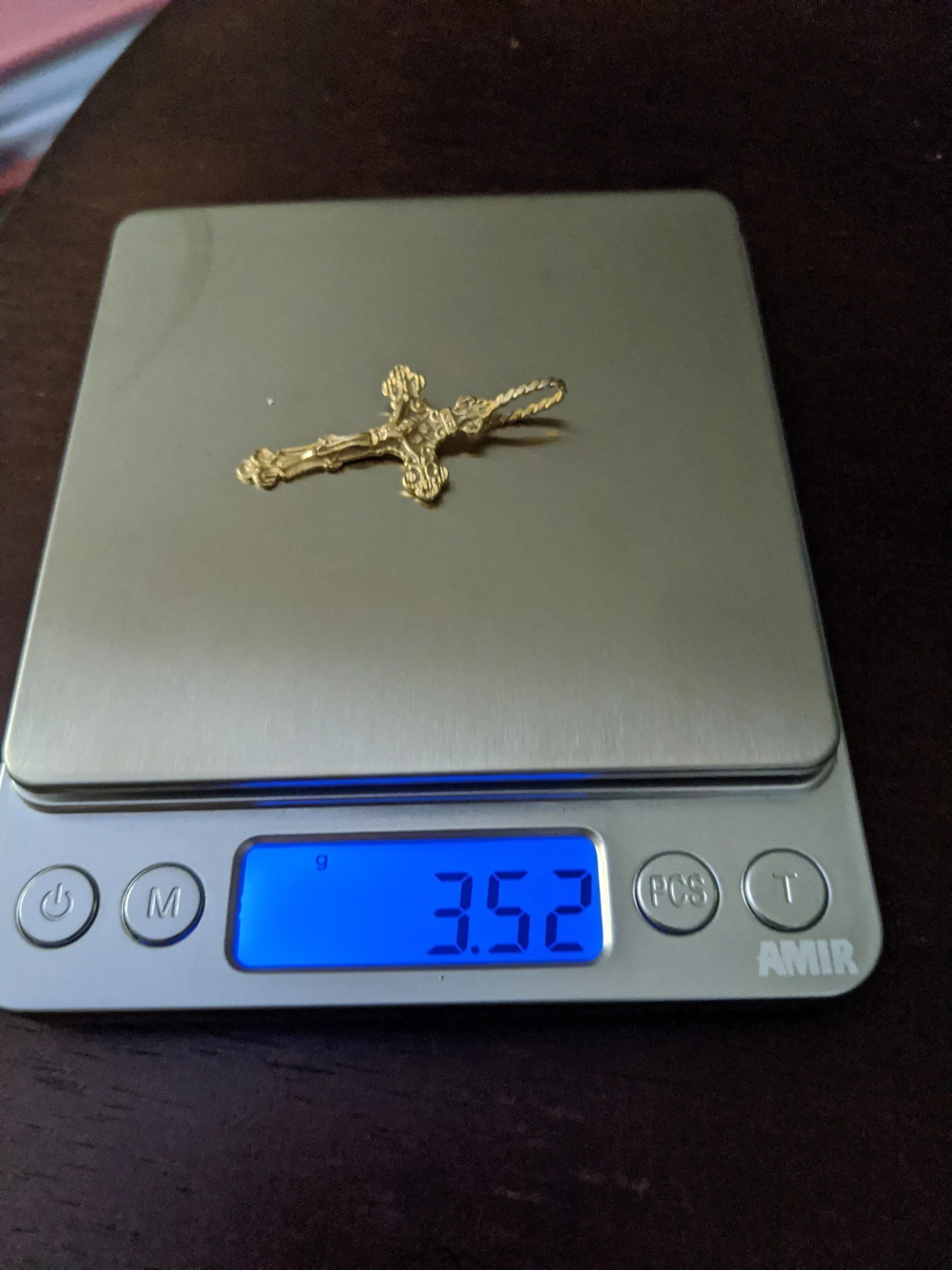 14K GOLD RELIGIOUS DIAMOND CUT IRNI JESUS CROSS CRUCIFIX PENDANT 3.52 GM