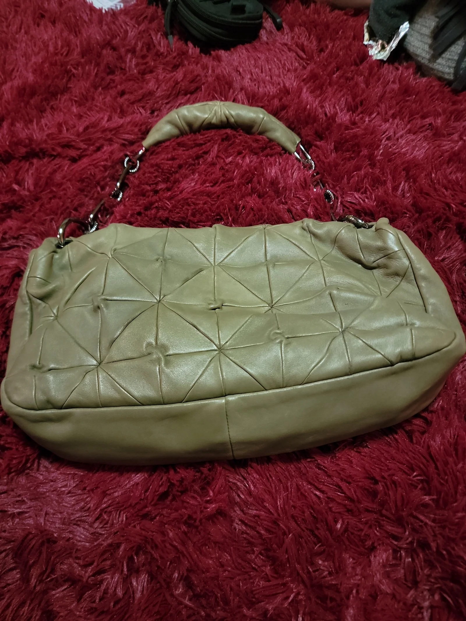 Chanel single flap quilted lambskin shoulder bag