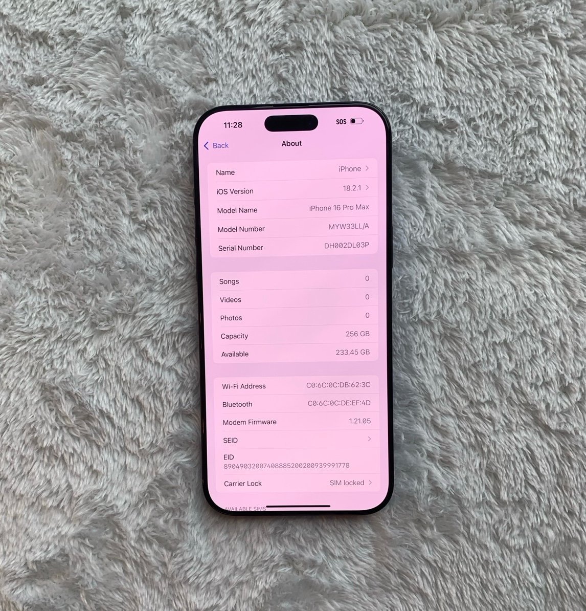 Apple iPhone 16 Pro Max T-mobile / Metro PCS 256GB 3R67