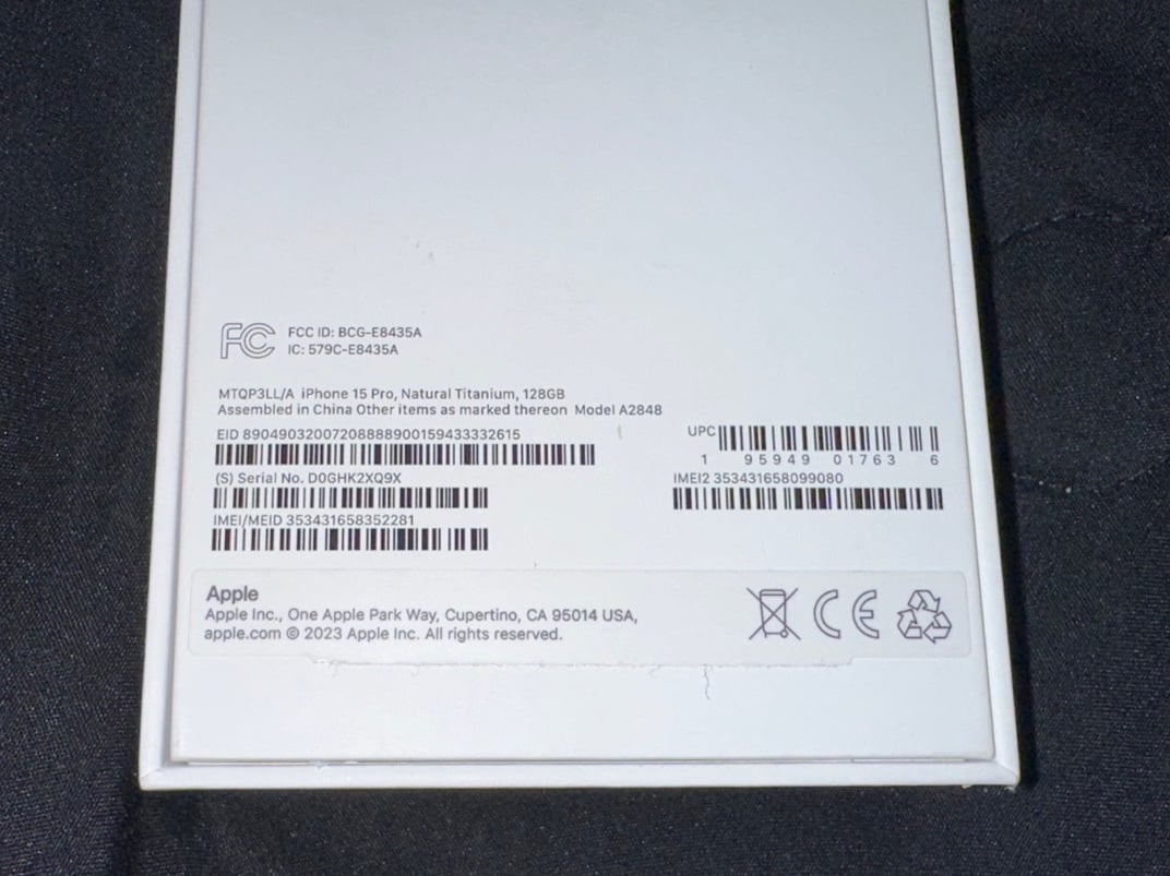 iPhone 15 Pro Natural Titanium 128GB - OPEN BOX - UNLOCKED 7W18