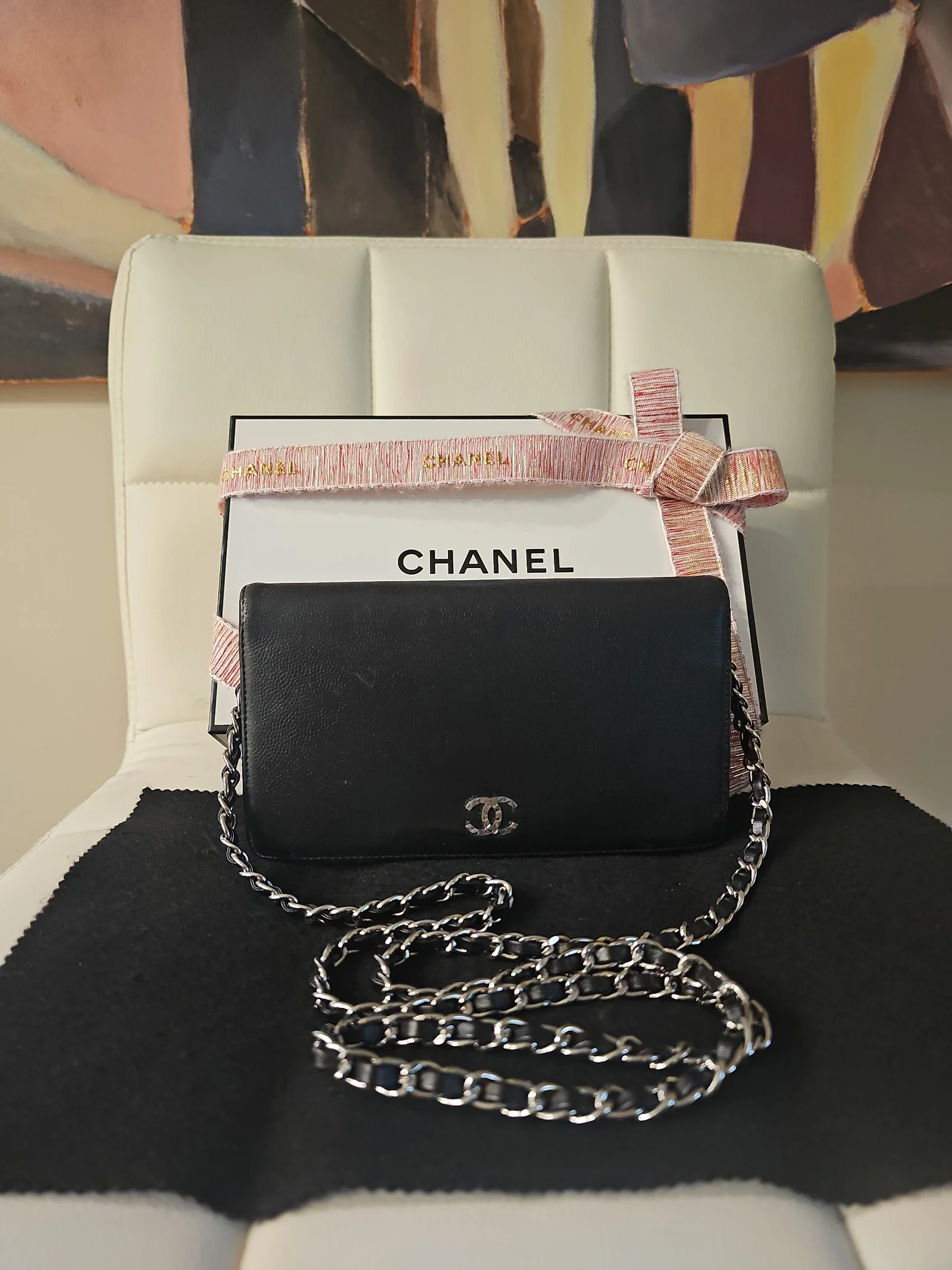 CHANEL Black Leather Wallet