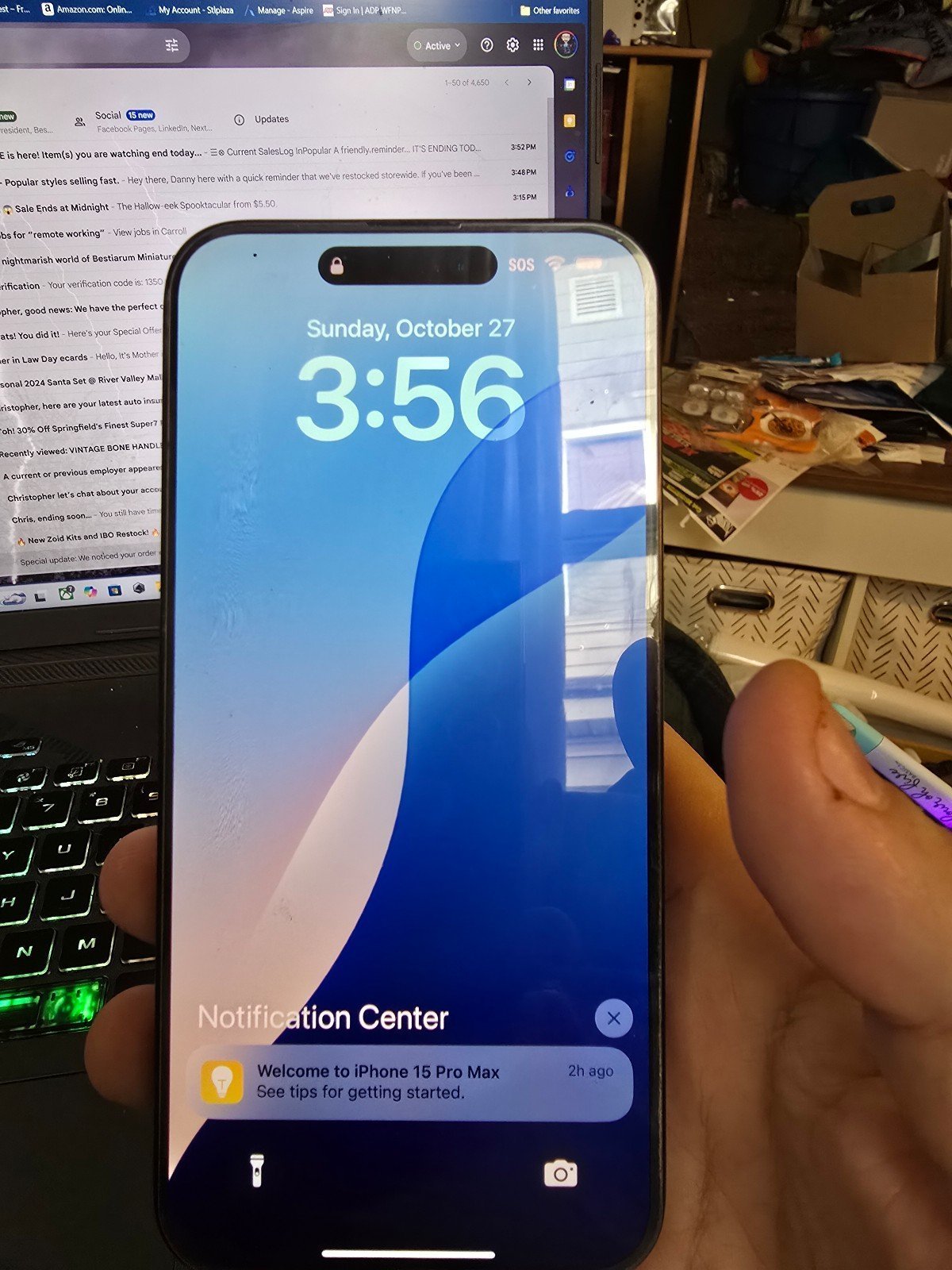 Apple iphone 15 pro max with box & case 3O73