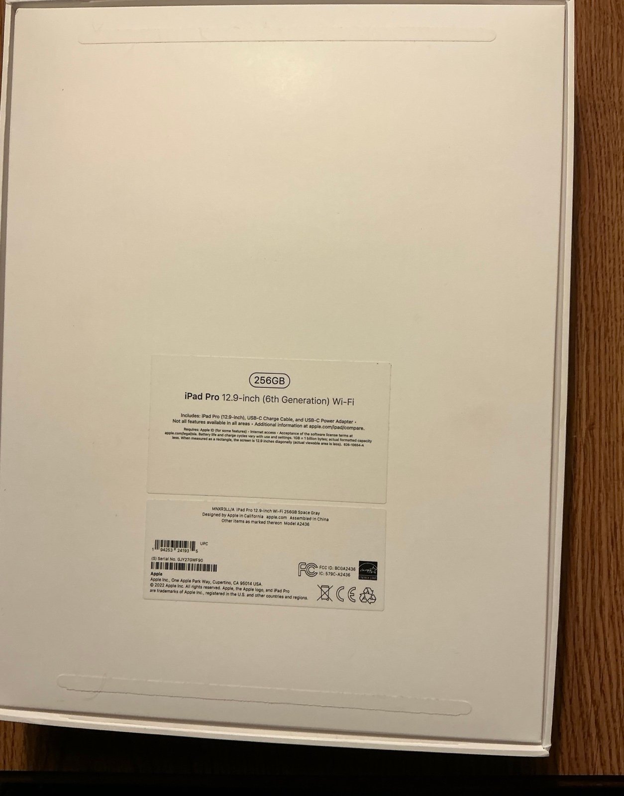 iPad Pro 12.9 6th Generation WI-FI only 6S17