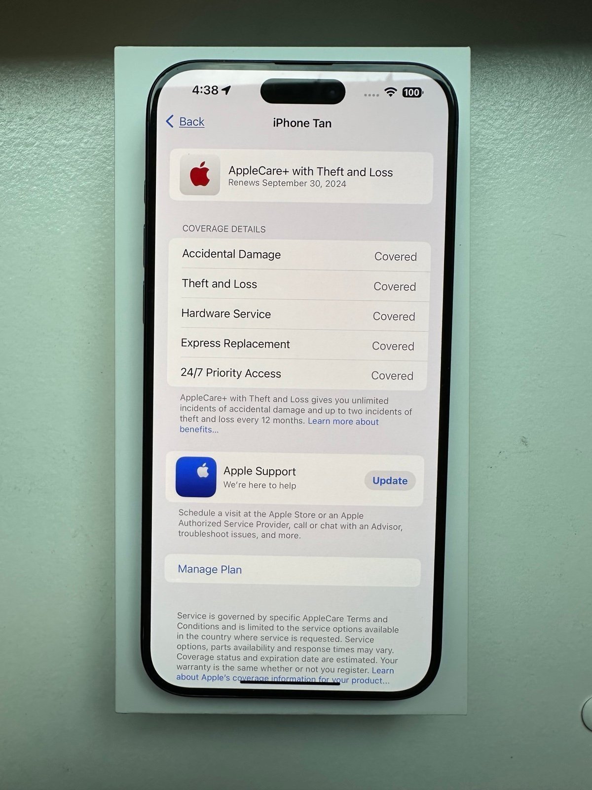 SOLD - Apple iPhone 15 Pro Max / 256GB / Titanium Blue / AppleCare+