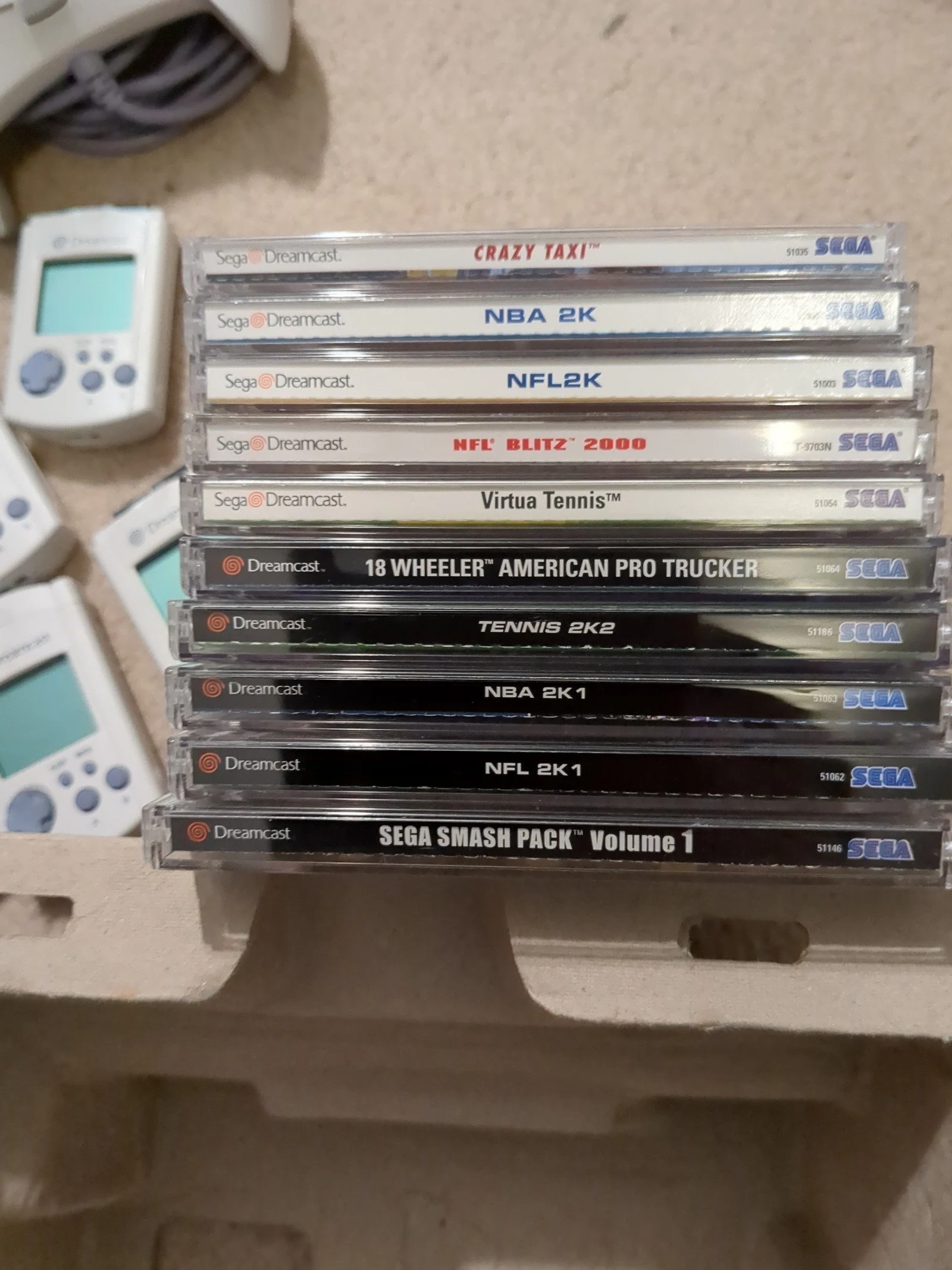 RESERVED Original SEGA Dreamcast Bundle Games VMUs Controllers Cables Rumbles