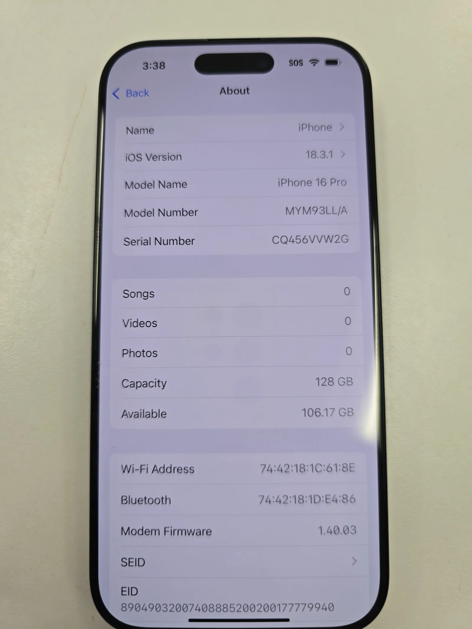 iPhone 16 Pro, Black, 128GB - AT&T LOCKED