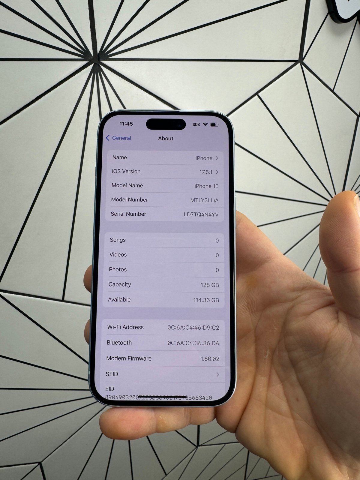 iPhone 15 Blue 128GB ATT & H2O like New with Apple Care til Jun 2025 9Y88