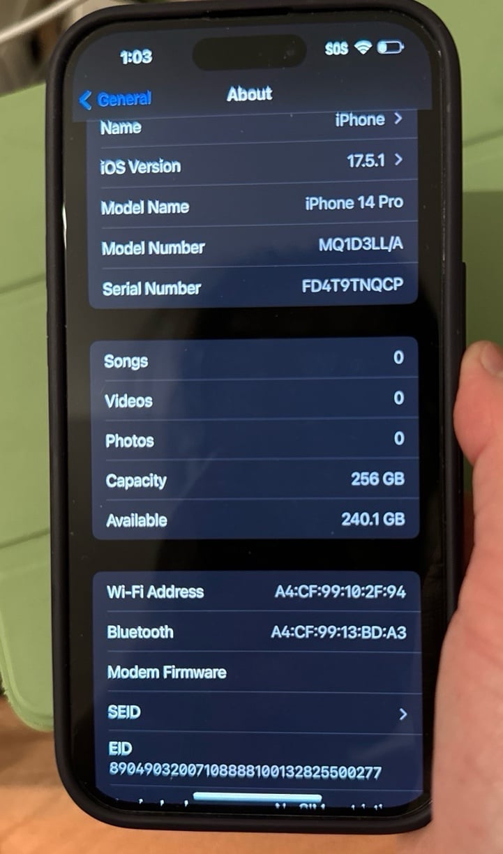 iphone 14 pro 256gb unlocked 5J16