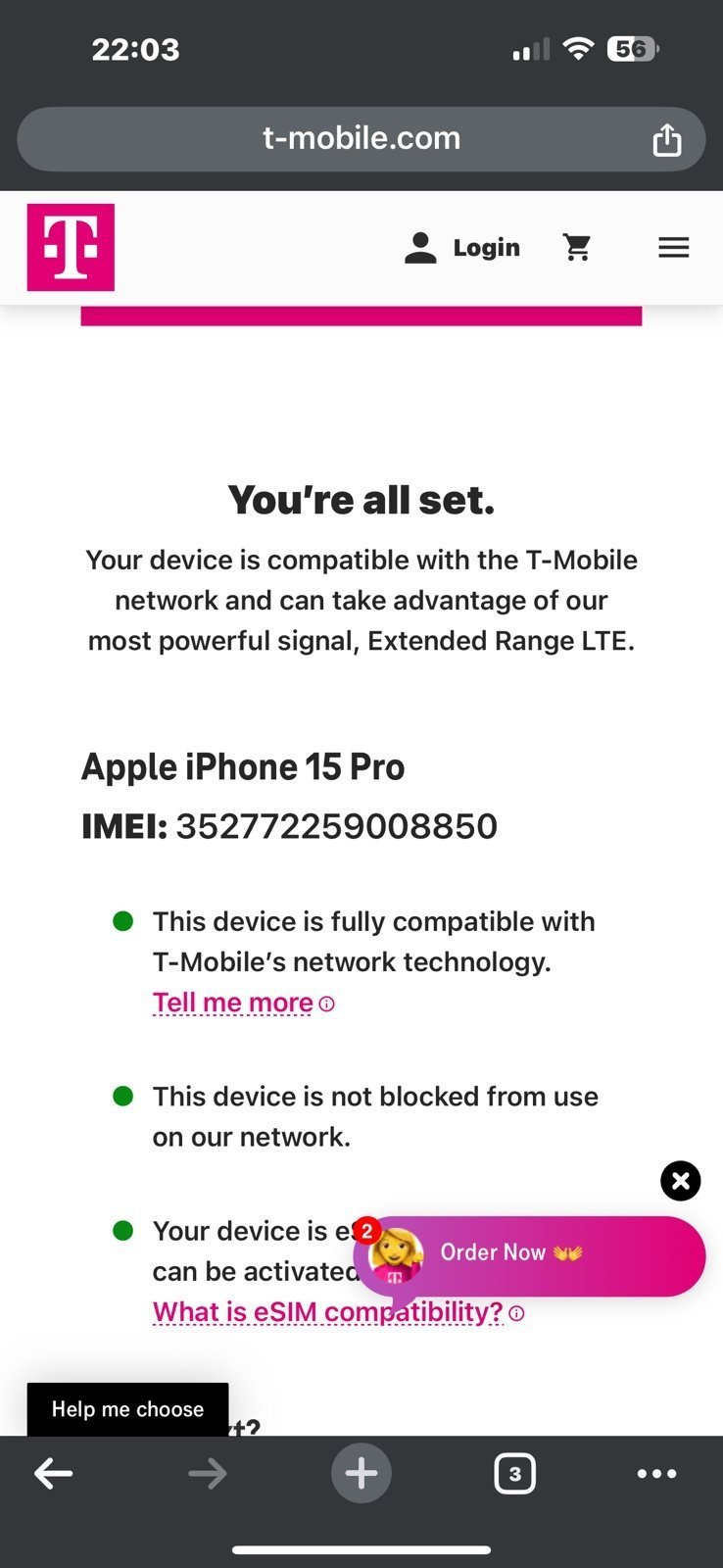 iPhone 15 Pro 128GB BLACK T-Mobile 5K16