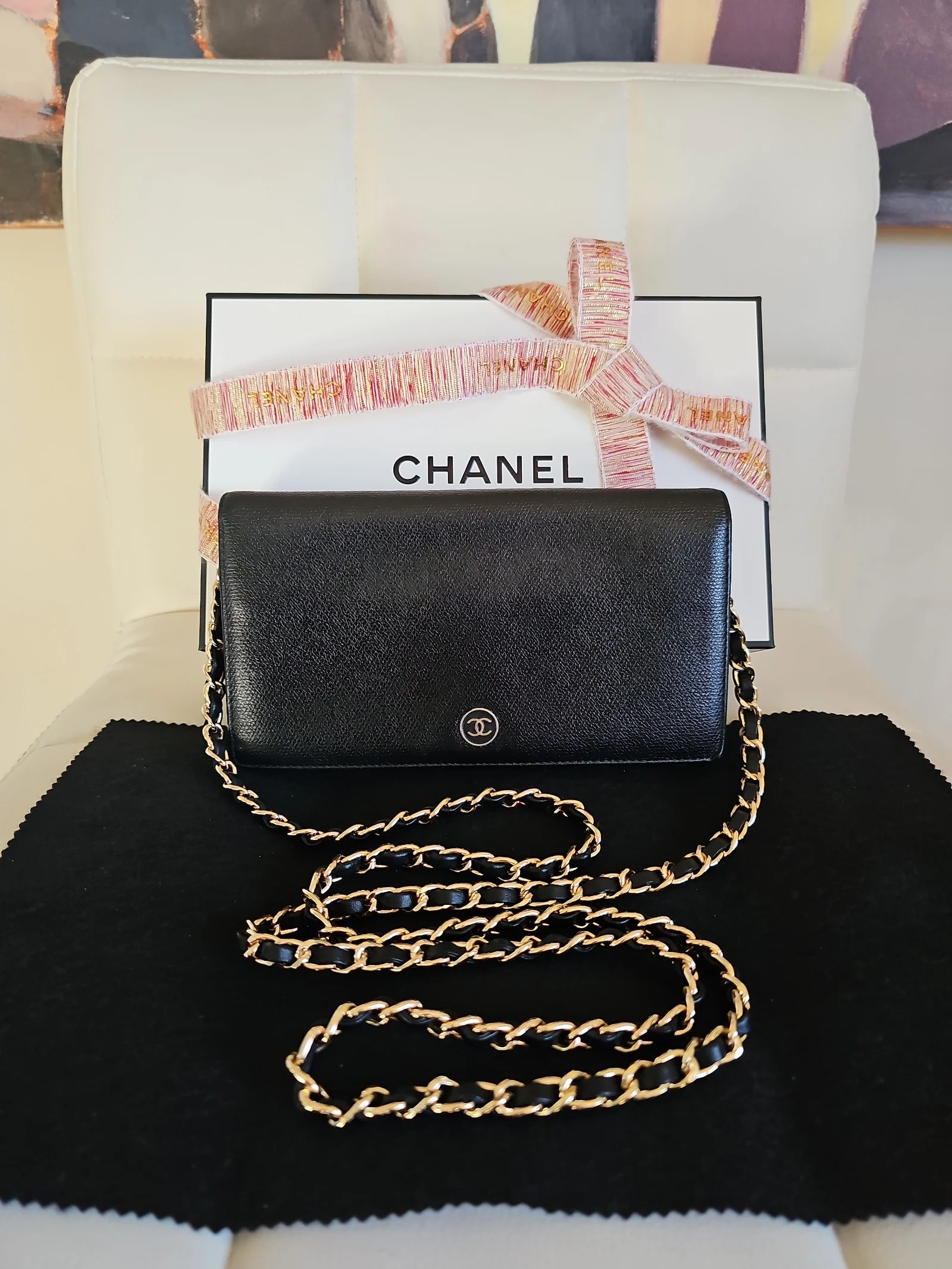 CHANEL Black Leather Wallet