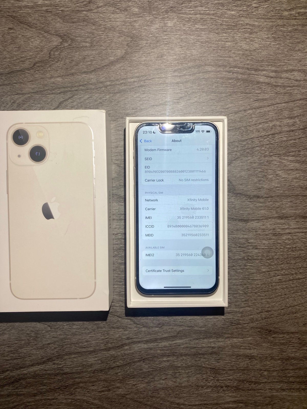 Apple iPhone 13 mini 128GB unlocked white (Battery health 85%) 6L21