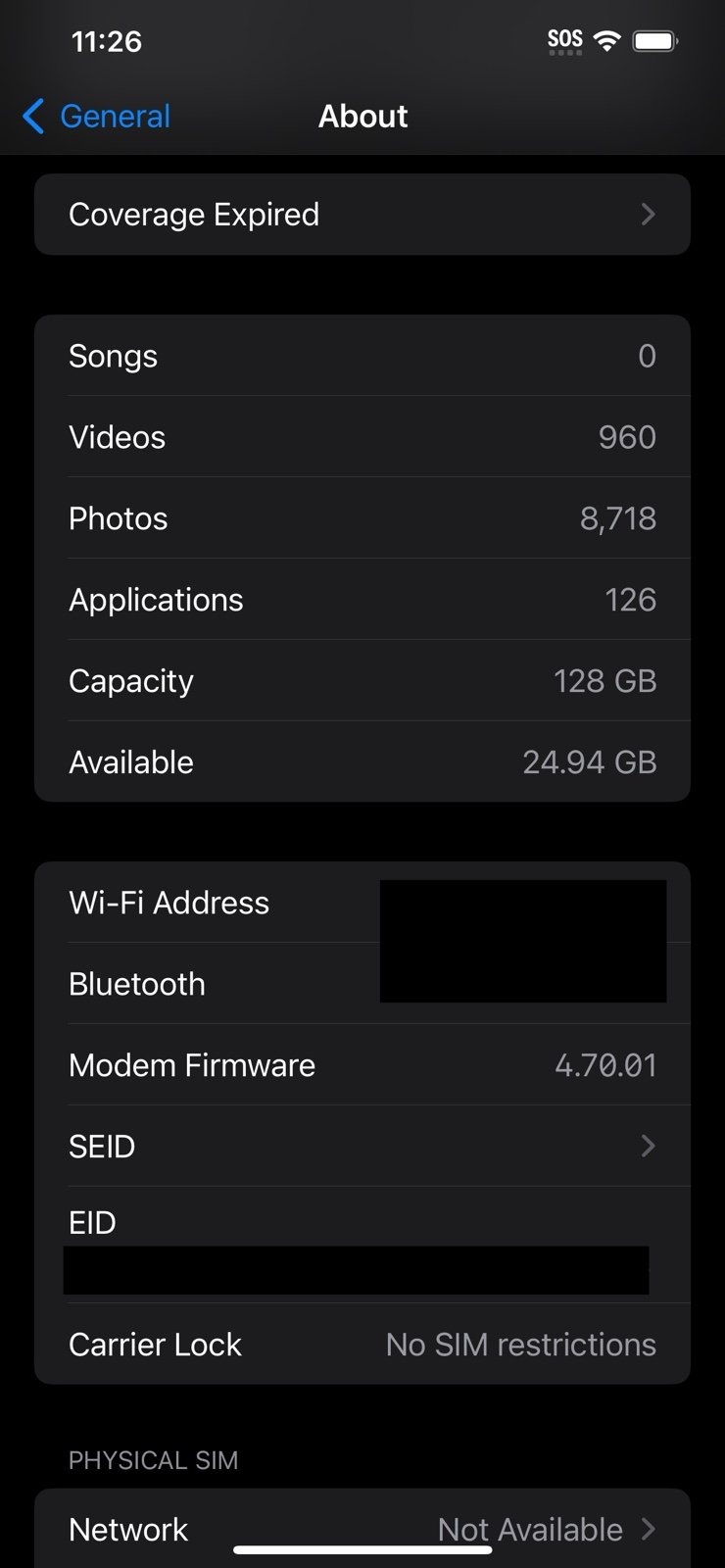 Unlocked Apple iPhone 12 Pro Max 128 GB Silver 1N58
