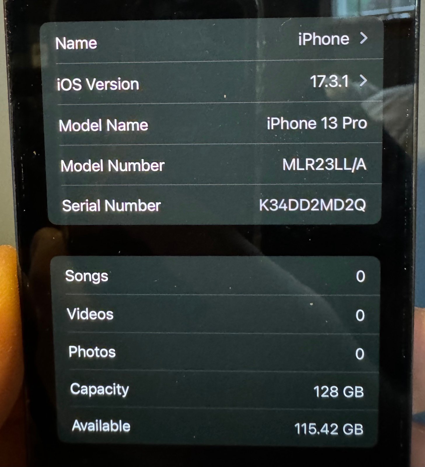 Apple iPhone 13 Pro 128 GB Graphite UNLOCKED 9W72