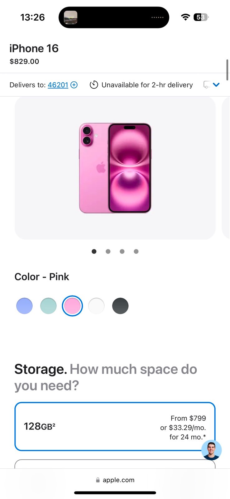 Unlocked iPhone 16 128gb 6Z63