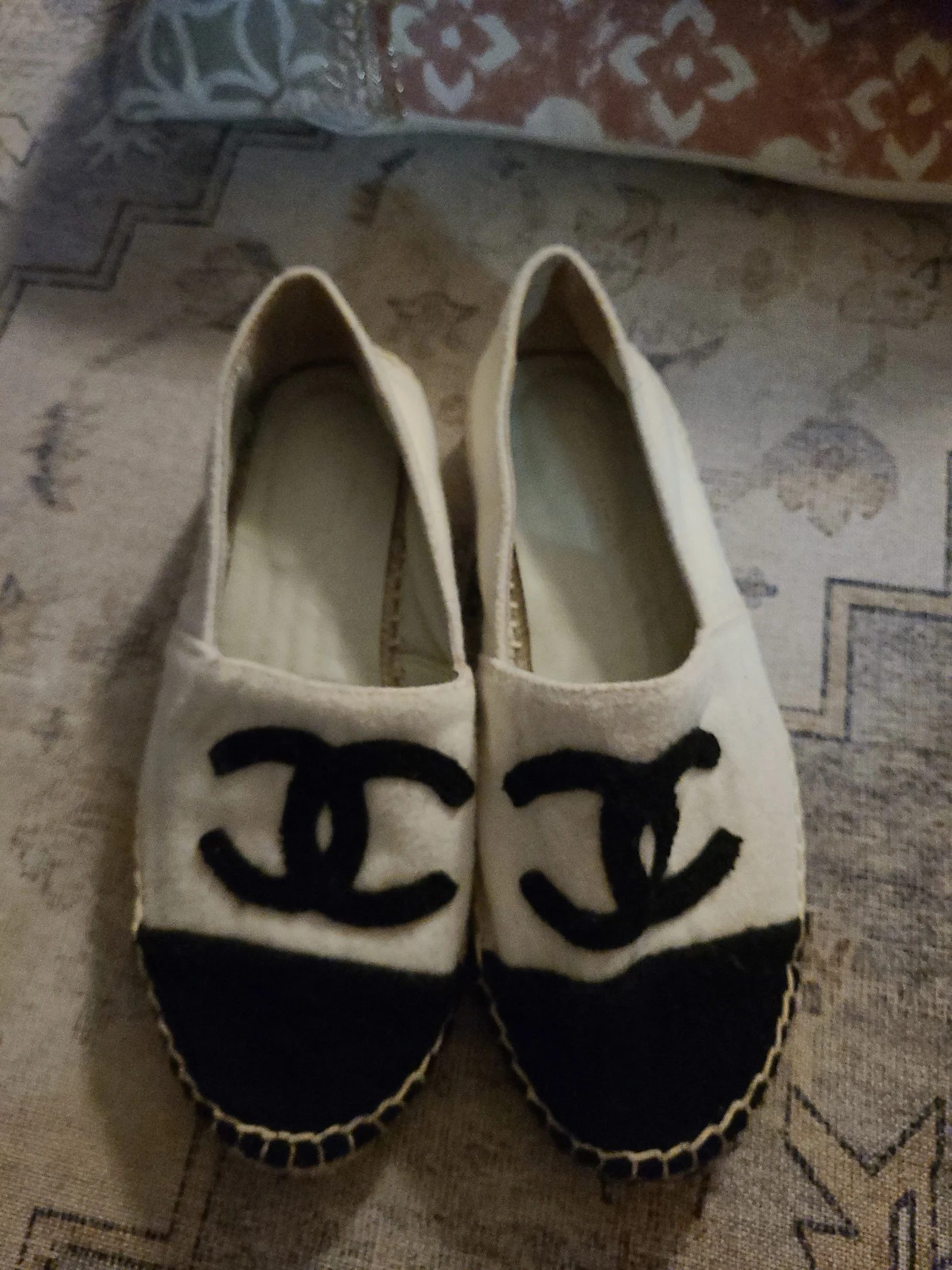 Chanel Colorblock Espadrilles Flats