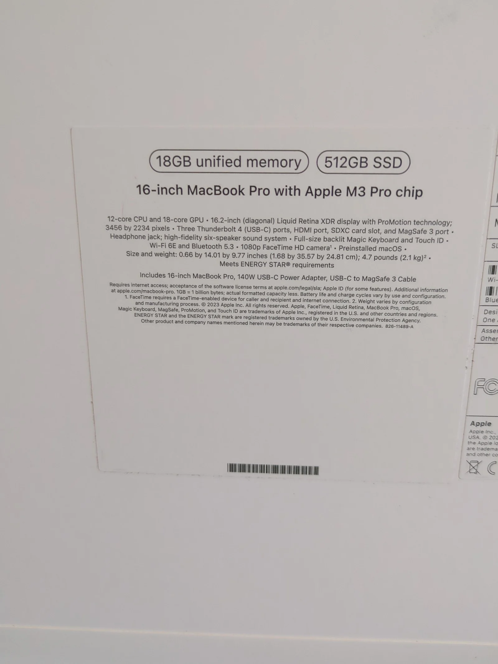 Apple Macbook Pro A2991 2W26