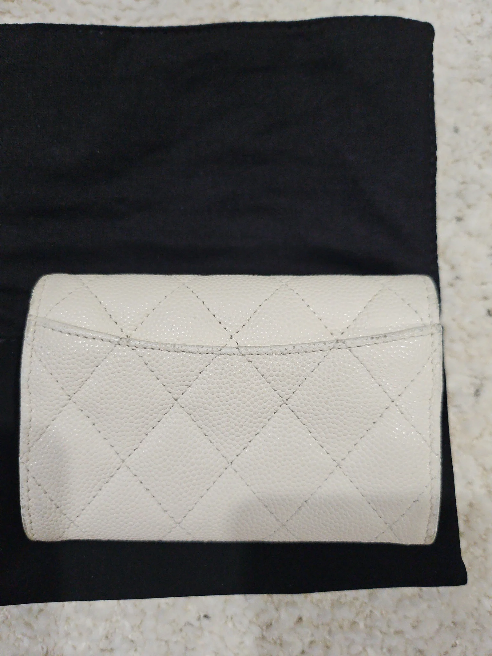 ON HOLD!! Chanel Classic Flap Card Holder (White Caviar Leather)