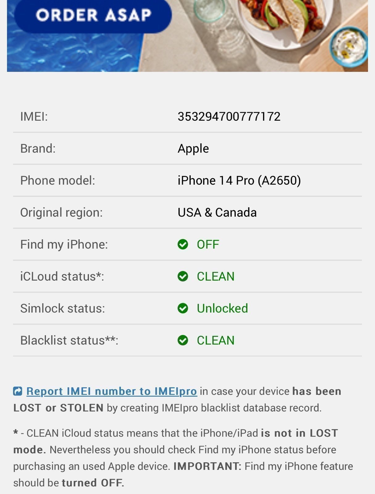 Apple iPhone 14 Pro unlocked 5Q33