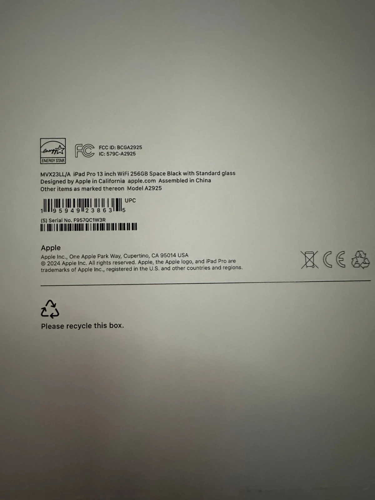 Apple iPad Pro 13-inch M4 (2024) 256GB Wi-Fi - Space Black - Brand New/Open Box