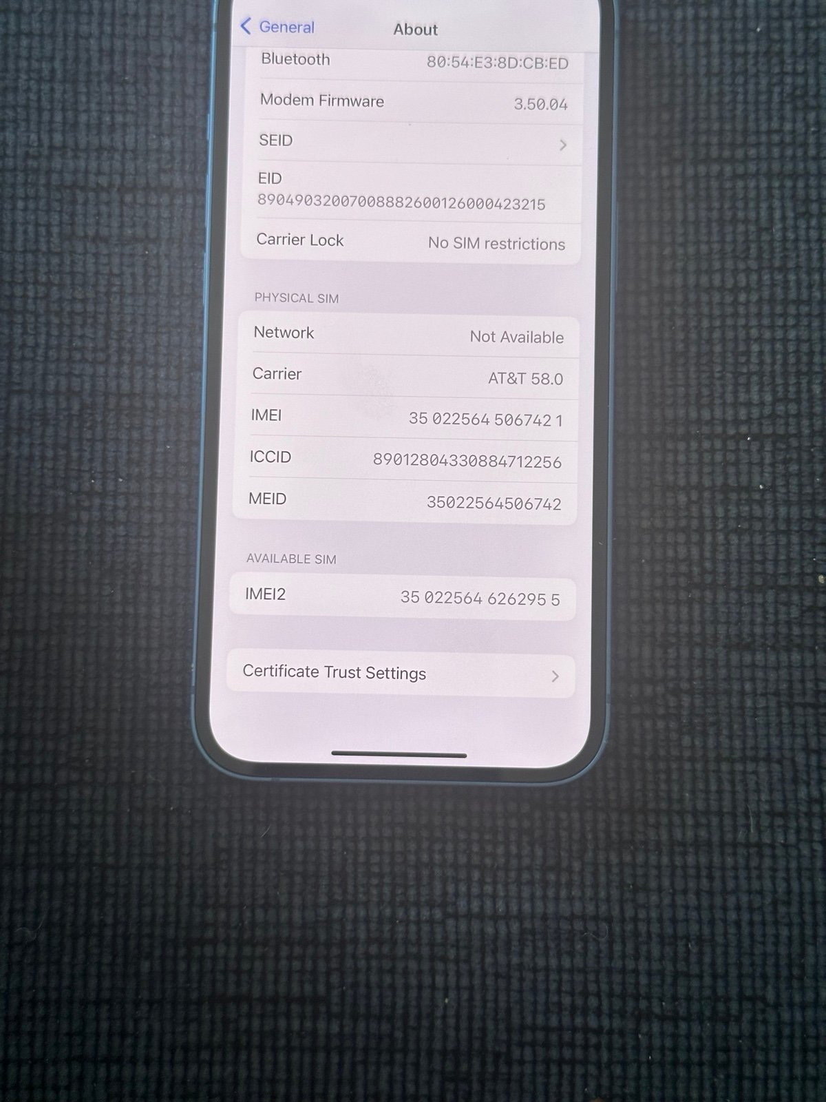 UNLOCKED iPhone 13 128gb BLUE 6R29