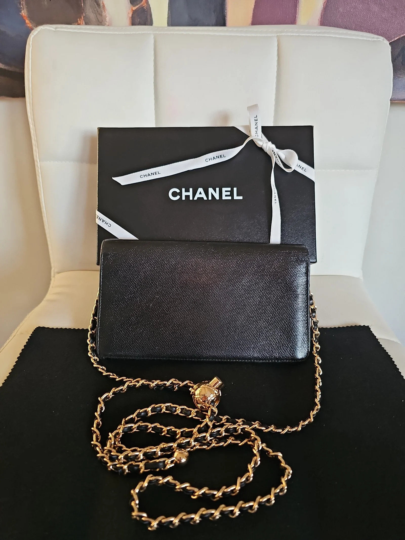 CHANEL Black Leather Wallet