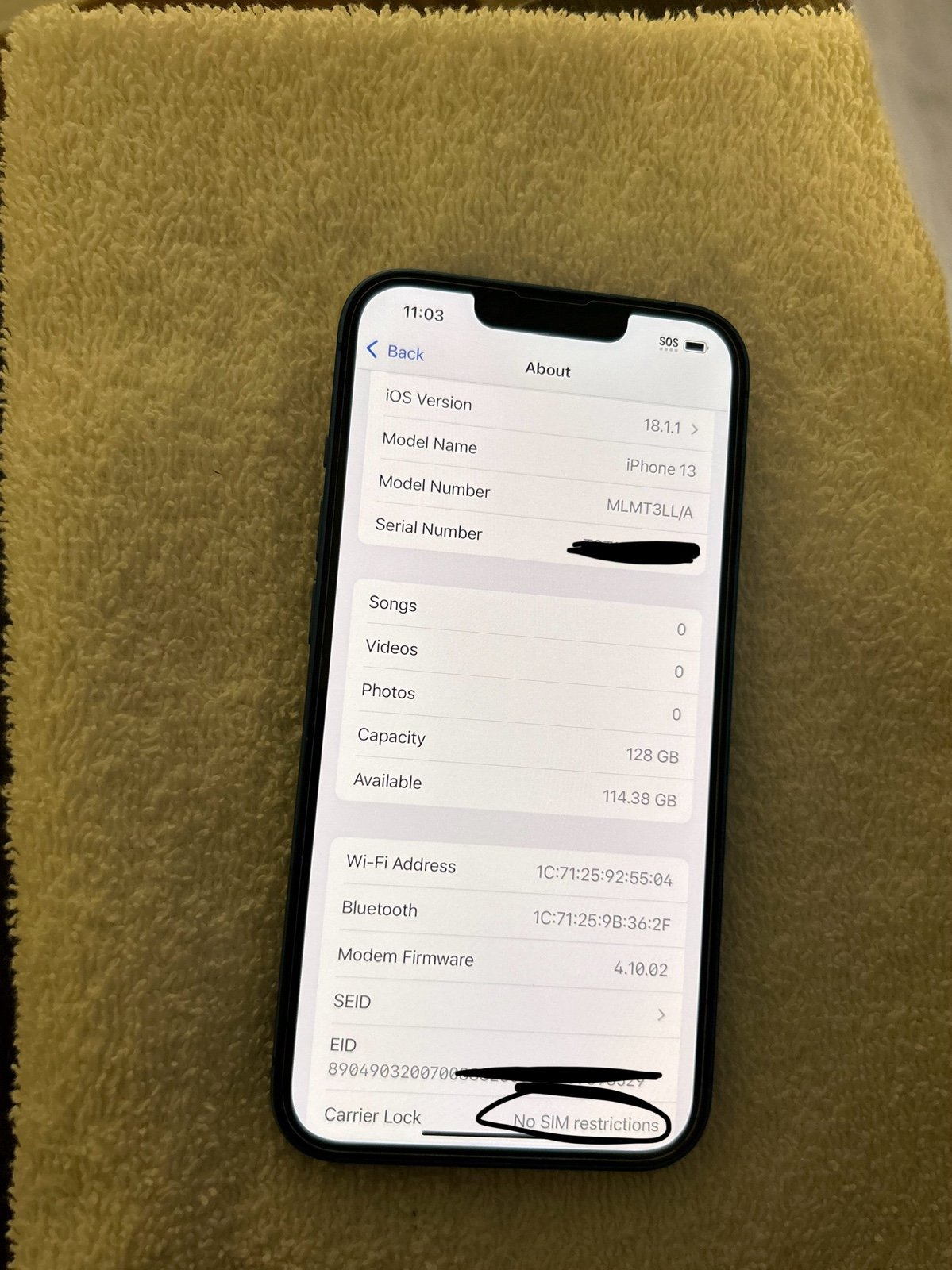 iPhone 13 128GB Unlocked 5O36