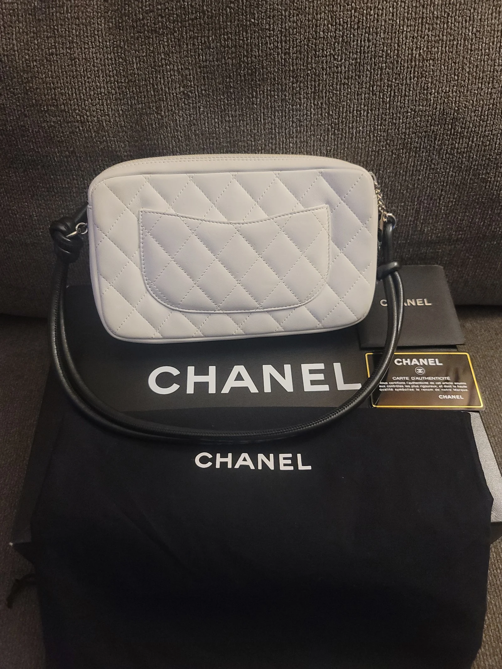 ❤️CHANEL Cambon Pochette Bag w/Chain and Charm❤️