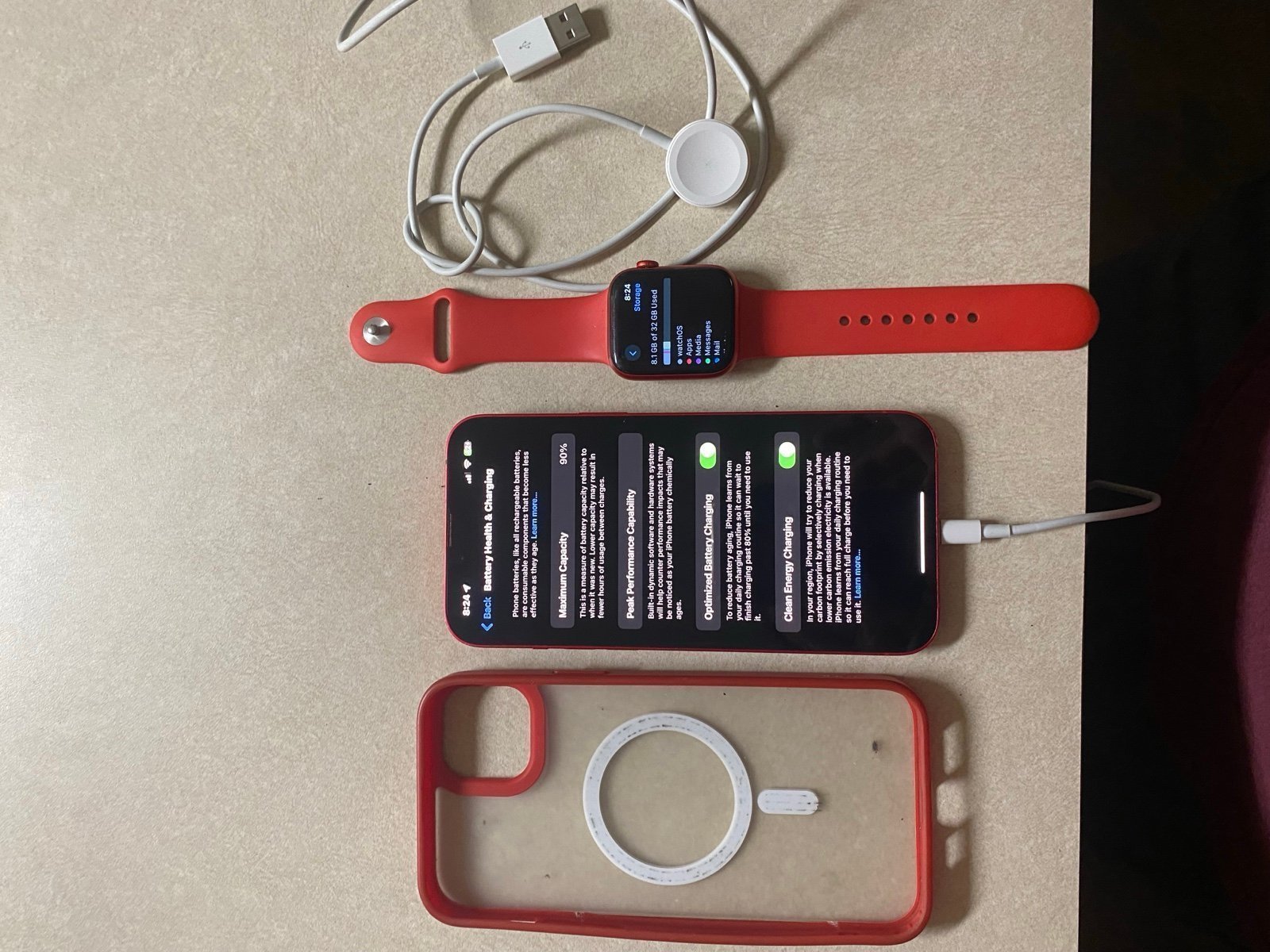iPhone 14plus unlocked & Apple Watch Series 6 PRODUCT RED 7A39