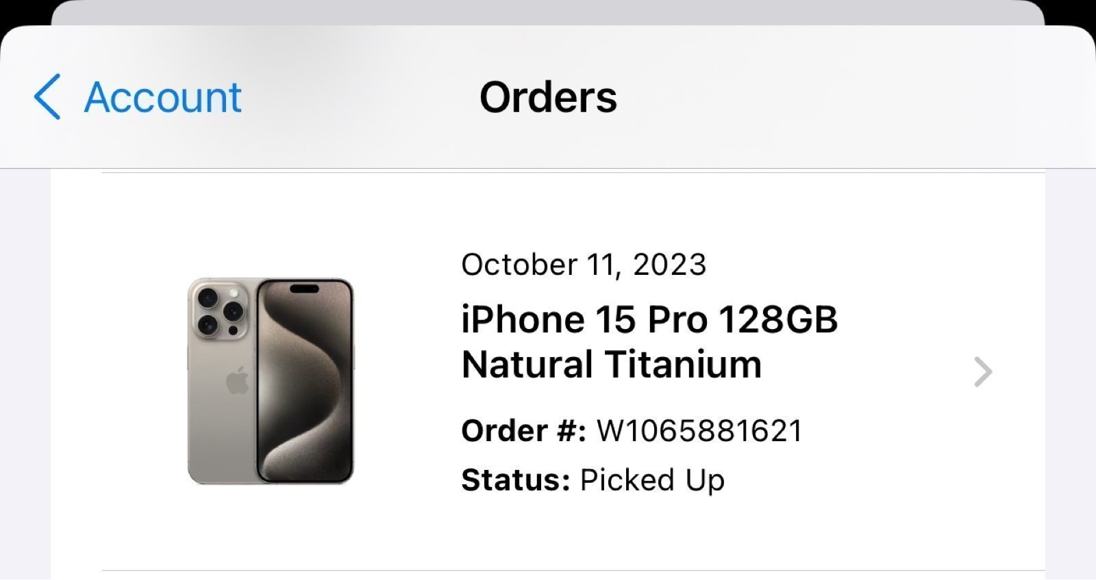 SOLD - APPLE IPHONE 15 PRO 128 GB NATURAL TITANIUM