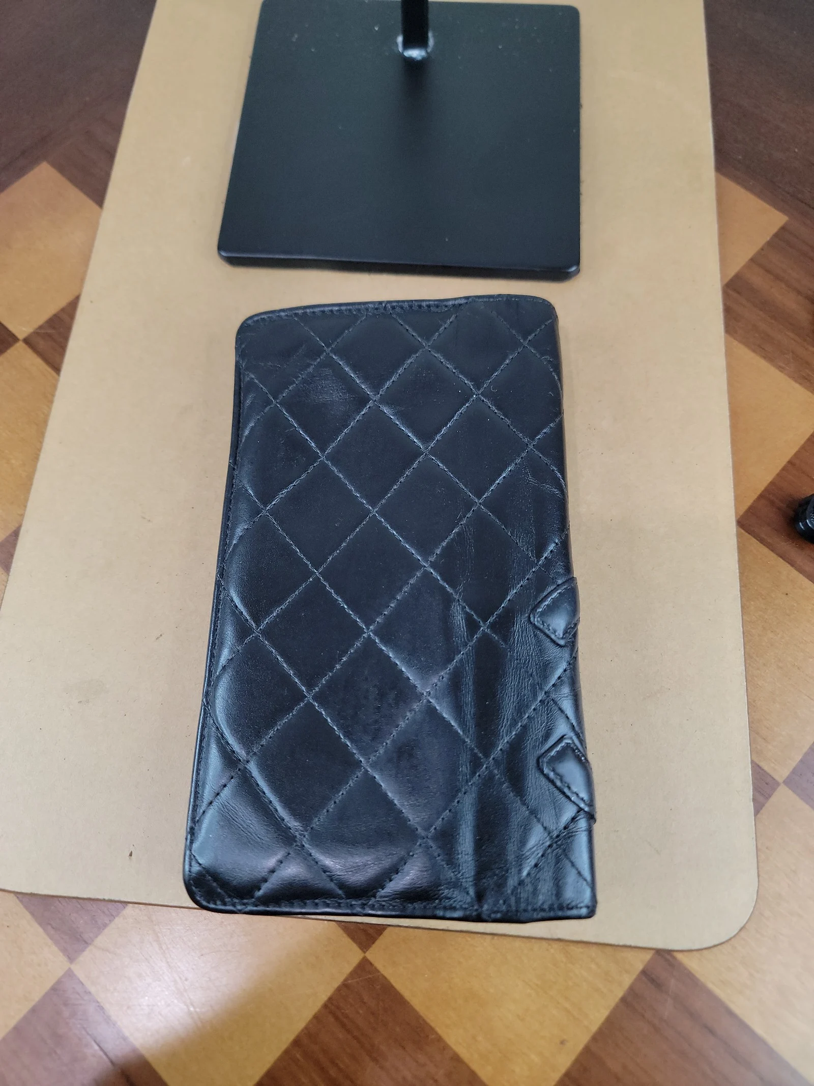 CHANEL cambon calfskin bifold long wallet