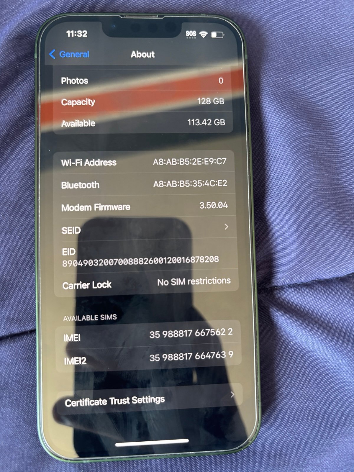 Apple iPhone 13 - 128 GB - Green (Unlocked) 8O81