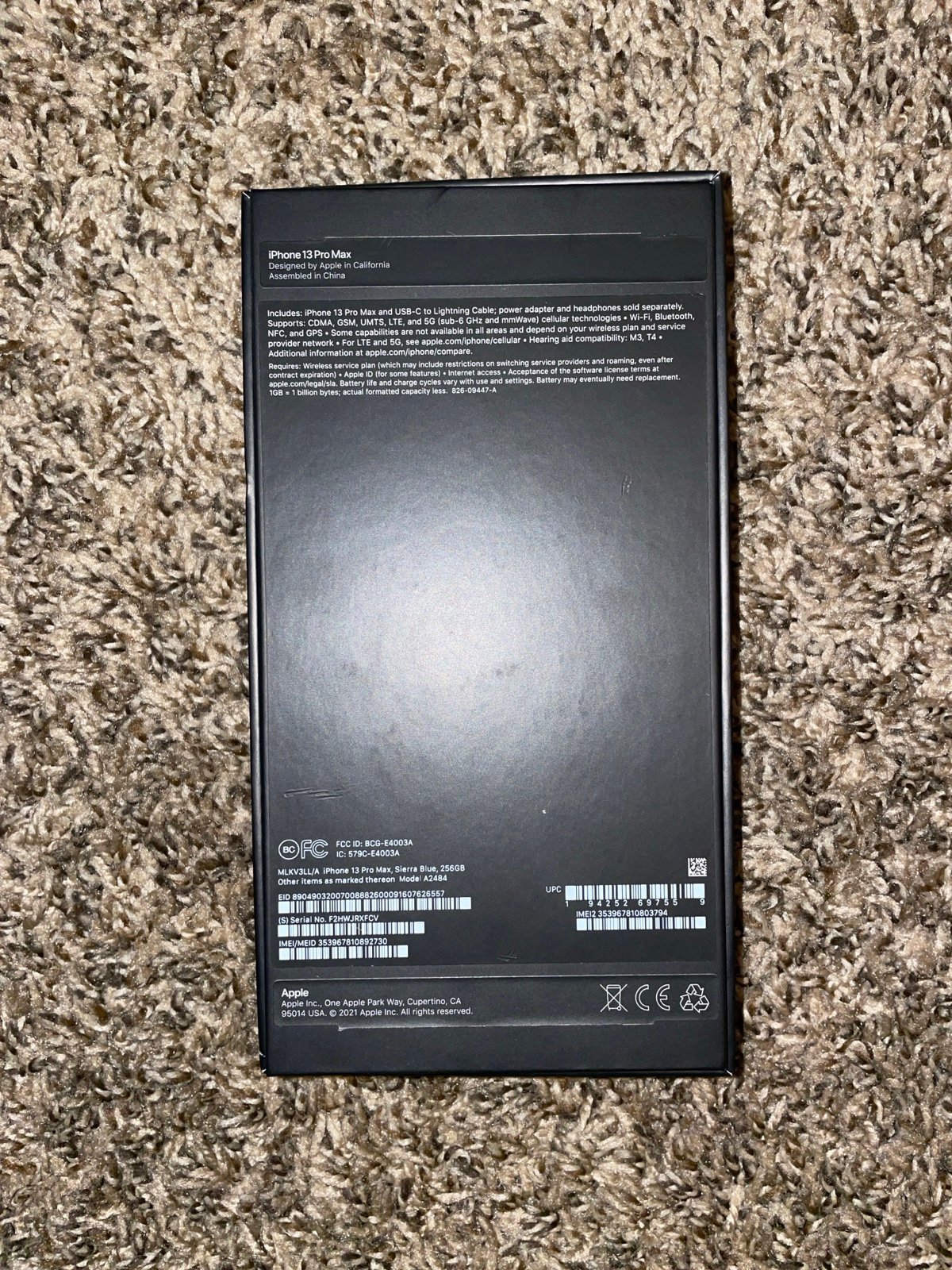 Apple iPhone 13 Pro Max 256GB Sierra Blue (Factory Unlocked) 8N38