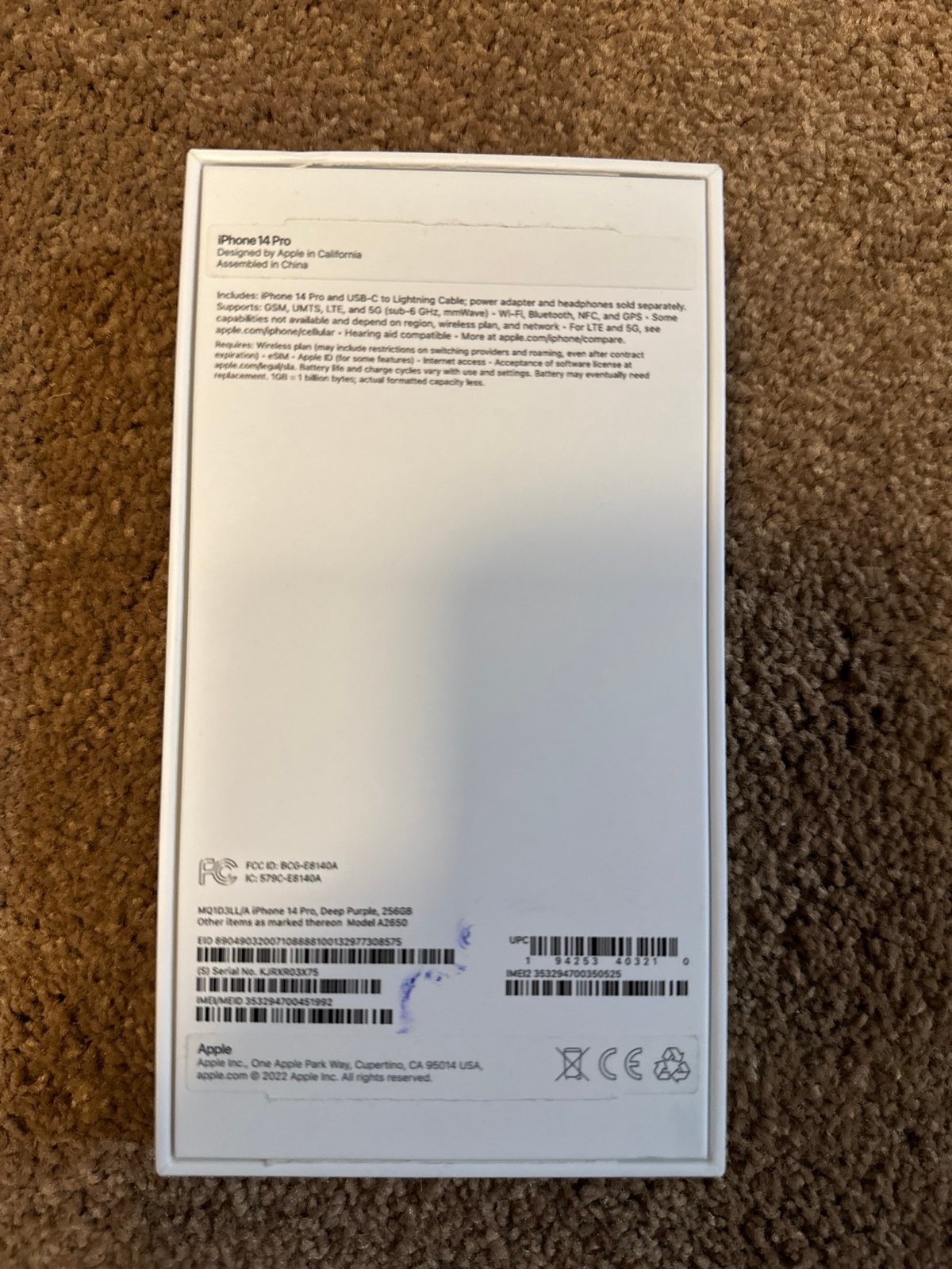 iPhone 14 Pro 256GB Unlocked 1E18
