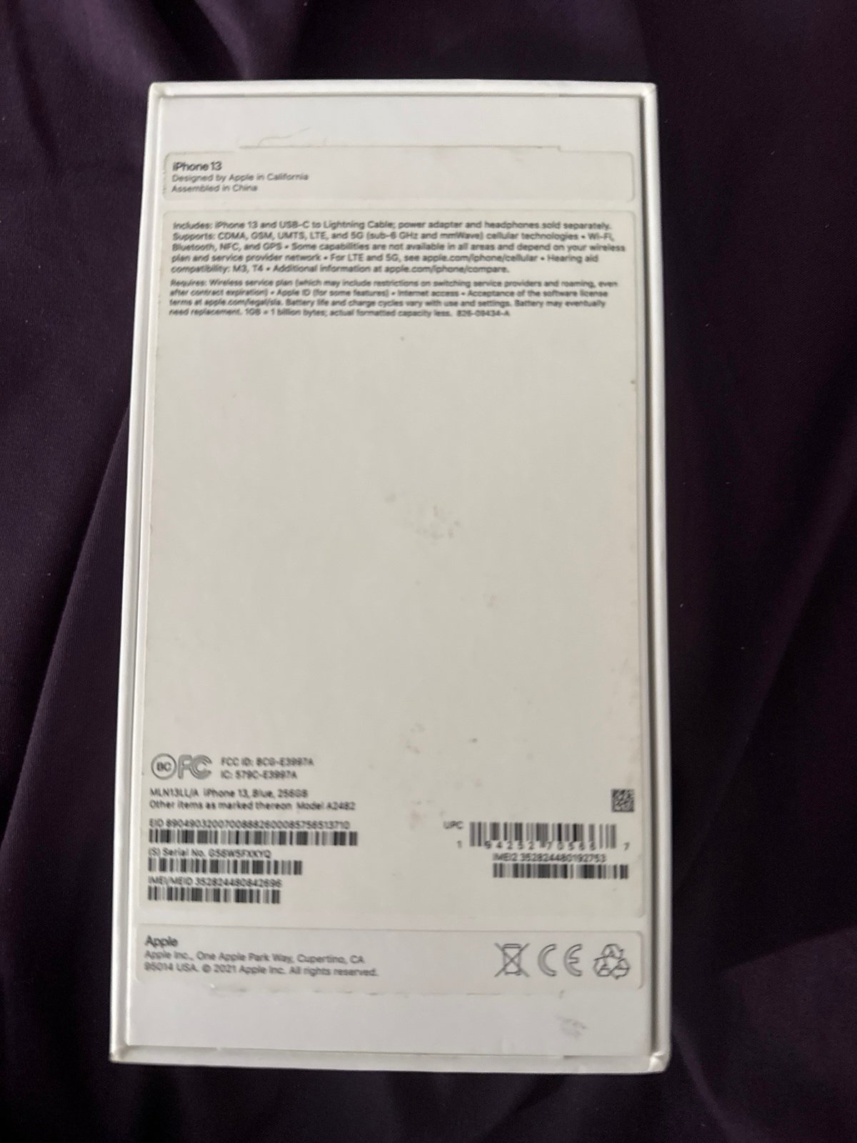 iPhone 13 256 GB (Blue) unlocked 7W37