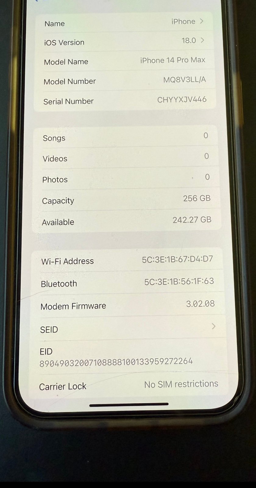 iphone14 pro max phone unlocked 256gb 9X58