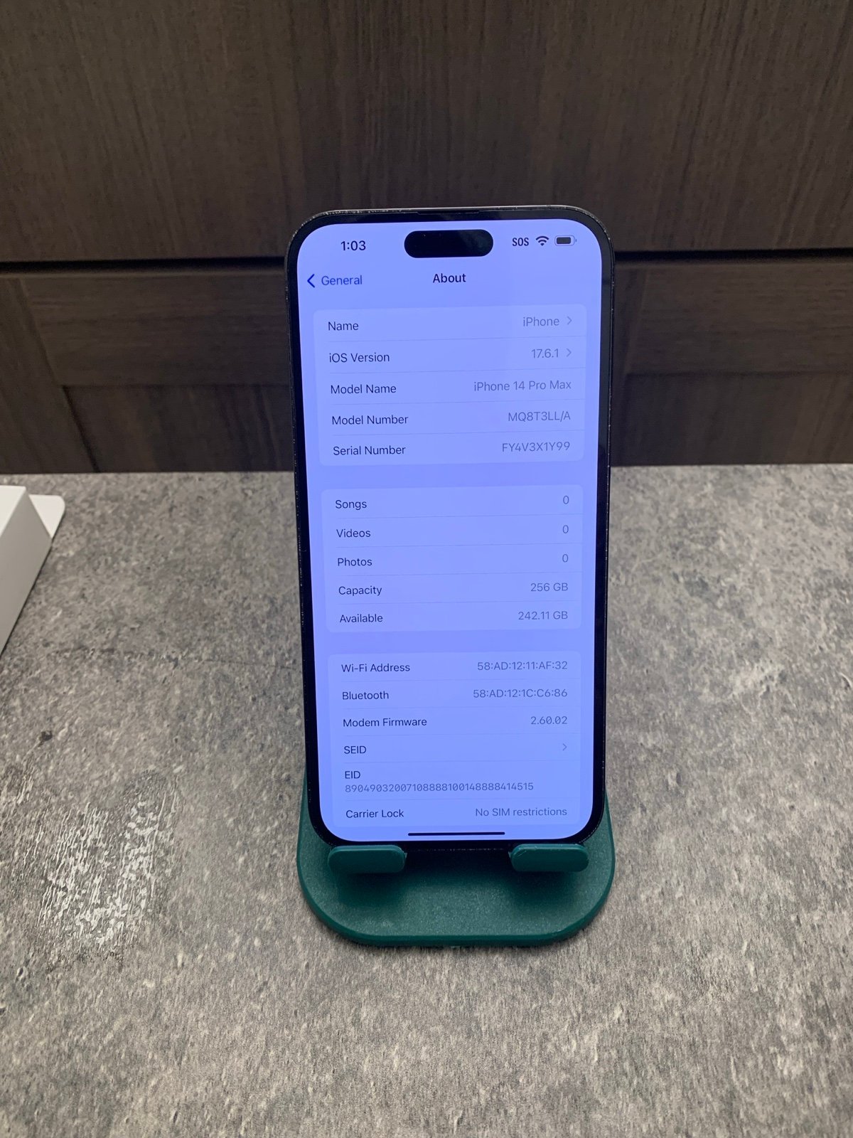 Apple iPhone 14 Pro Max Unlocked 256GB Space Black 6D76