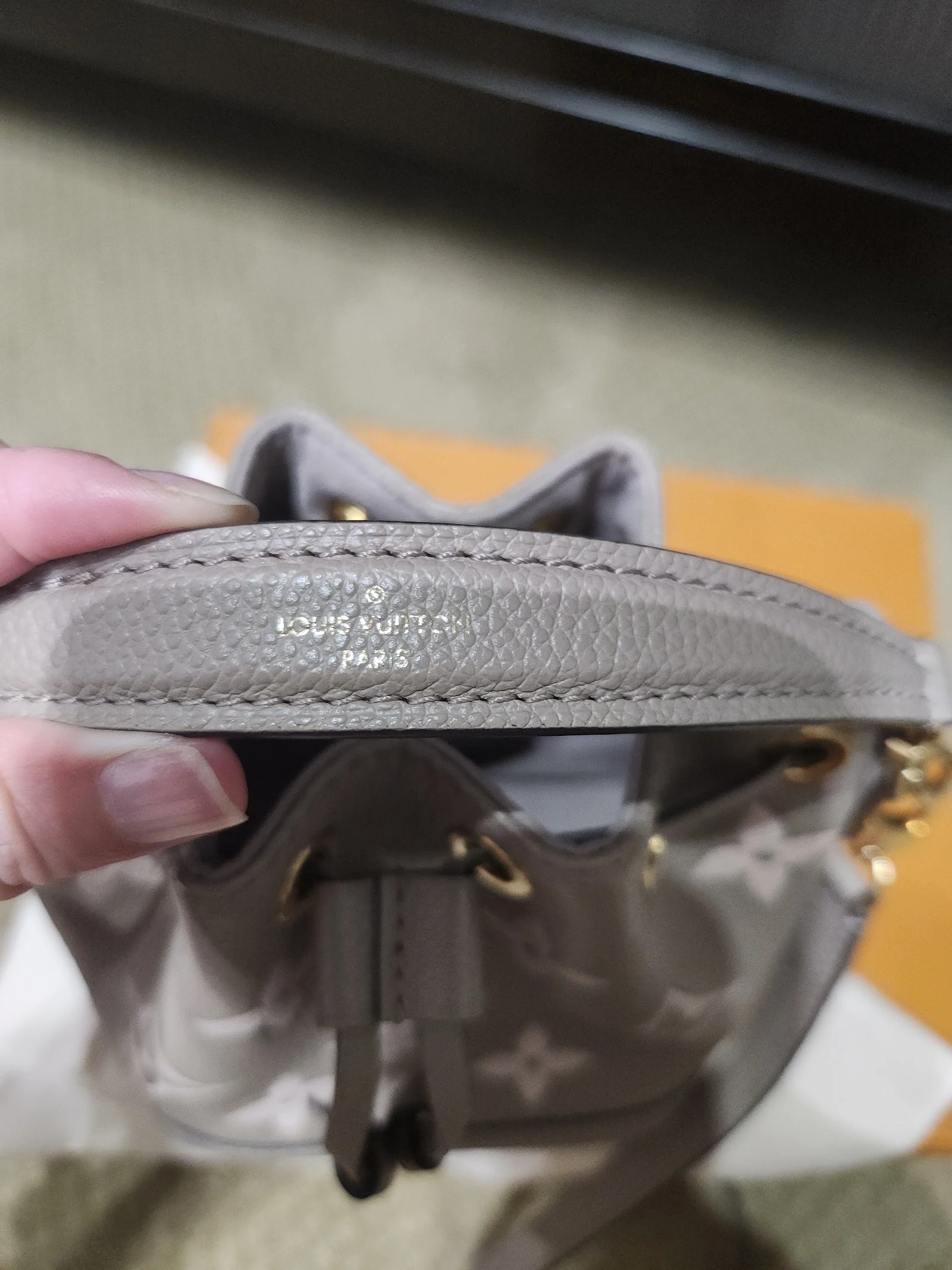 Authentic Louis Vuitton Nano Noe in Bicolore Monogram Empriente Leather