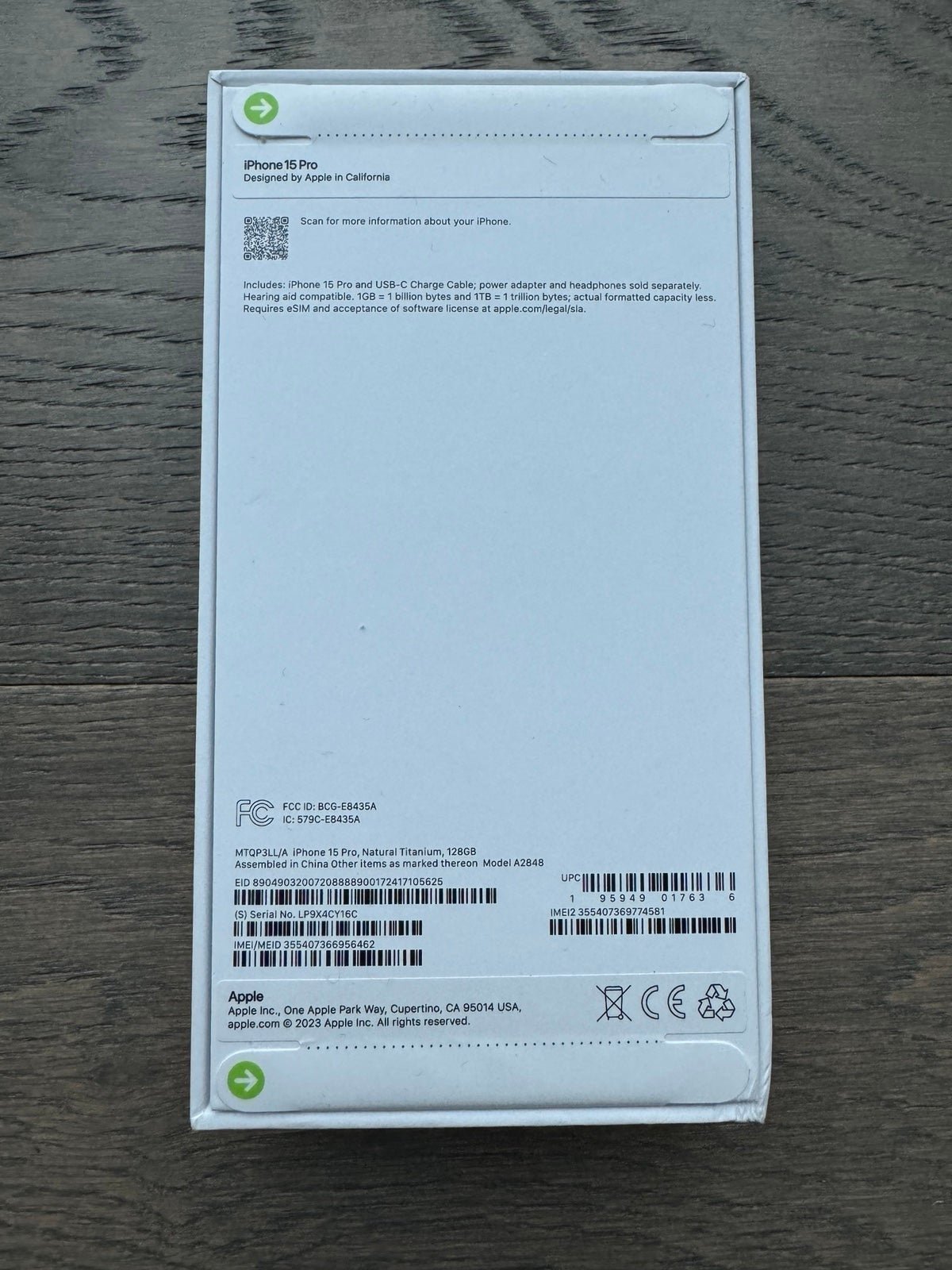 iPhone 15 Pro Titanium 128 GB 6M26