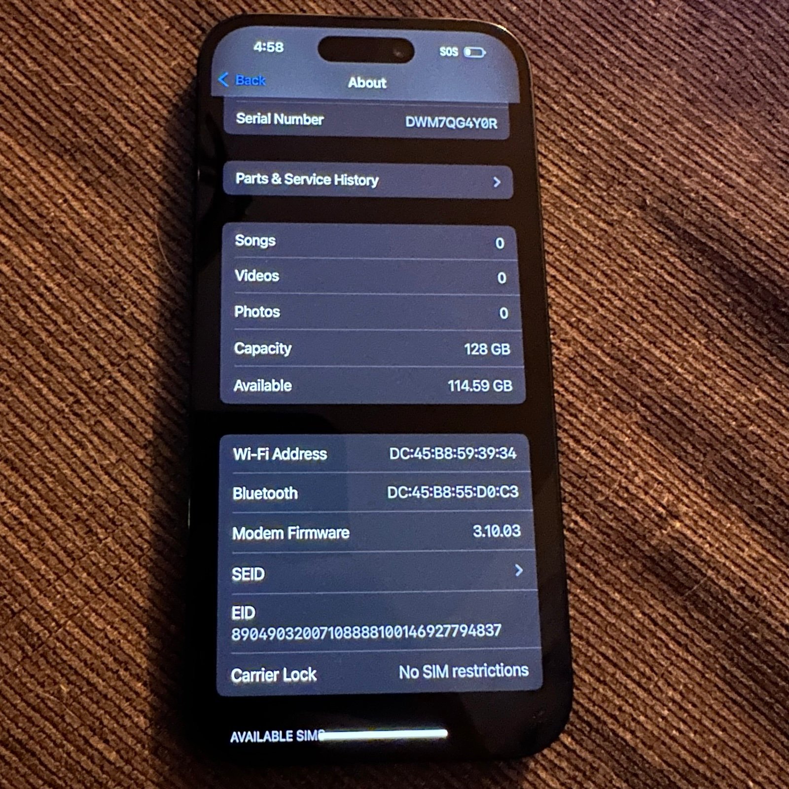 iPhone 14 Pro Unlocked 128 GB 6U12