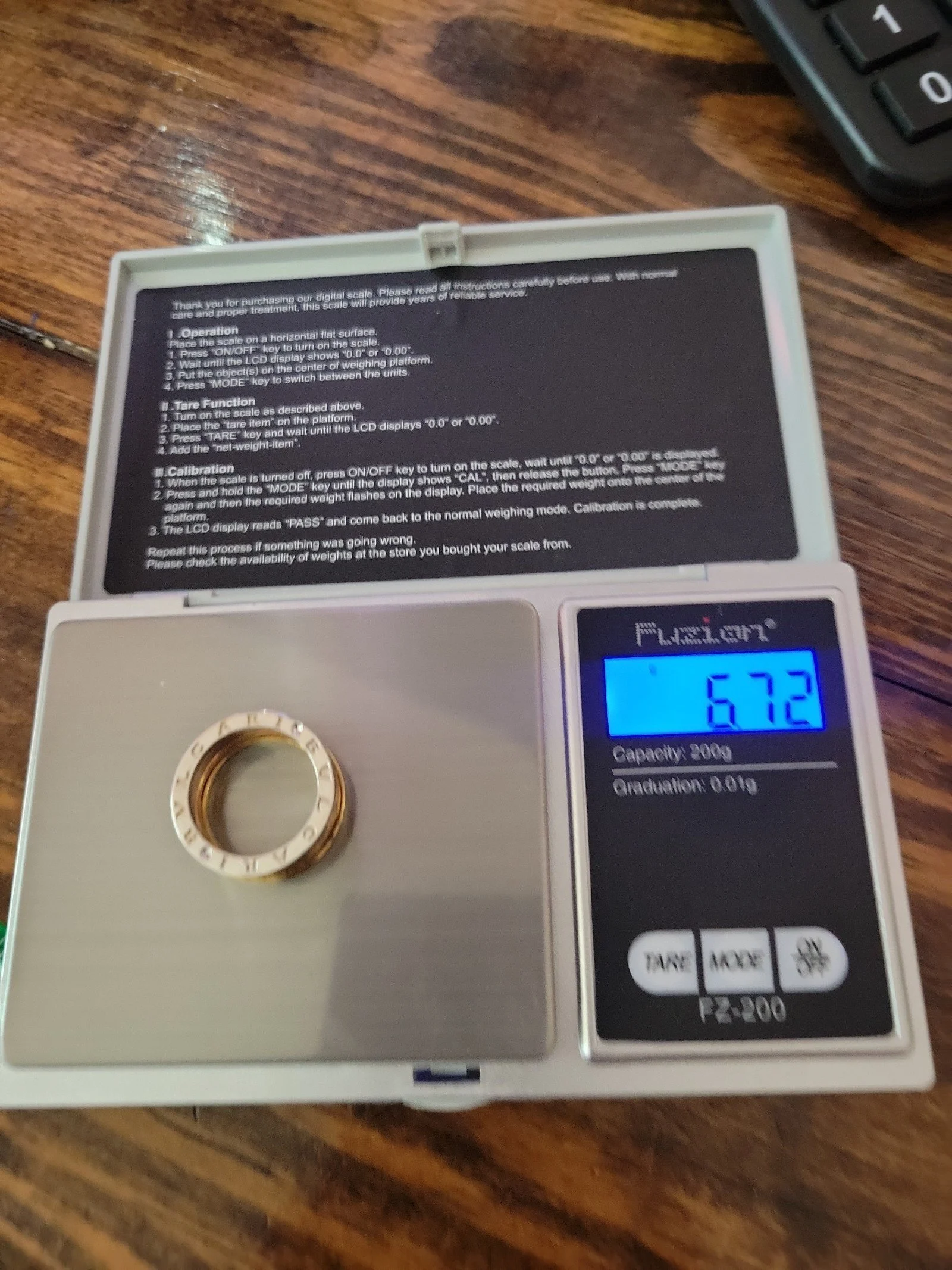 18K solid gold Ring two tone