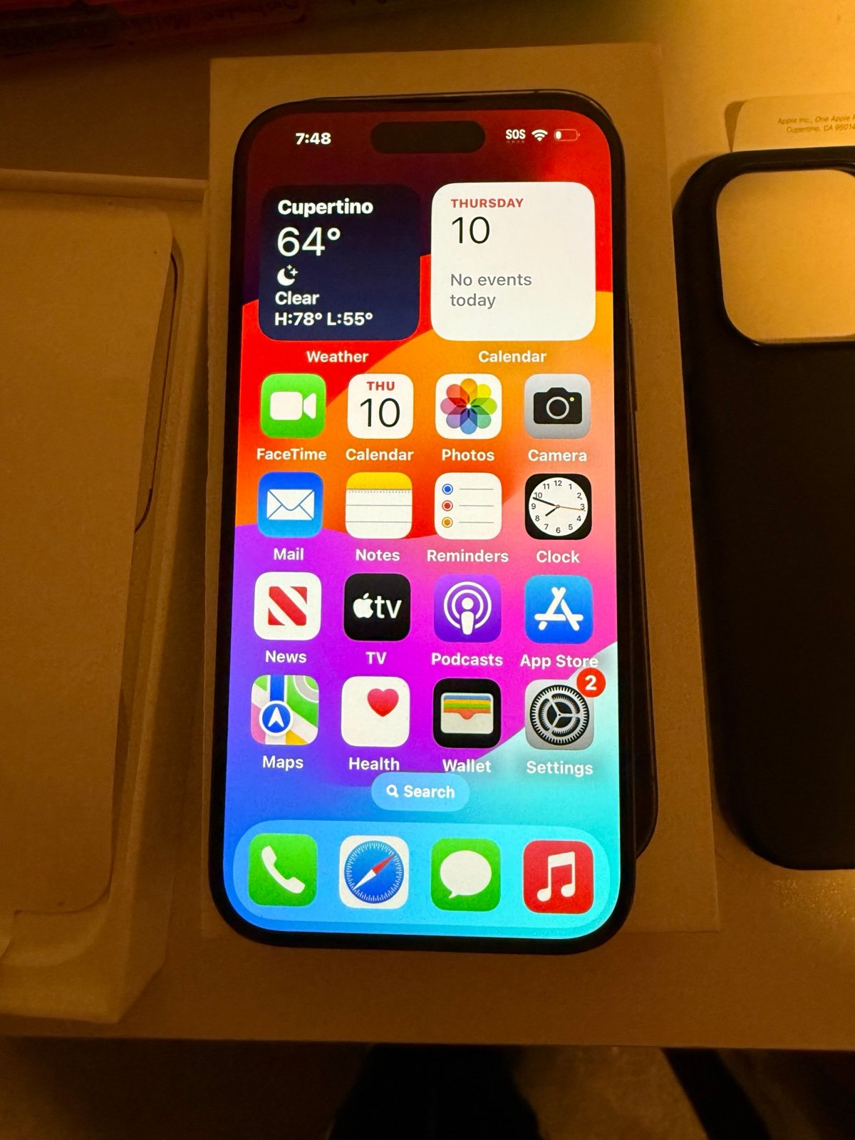 iPhone 15 pro 128 gb black with black apple case 8C12