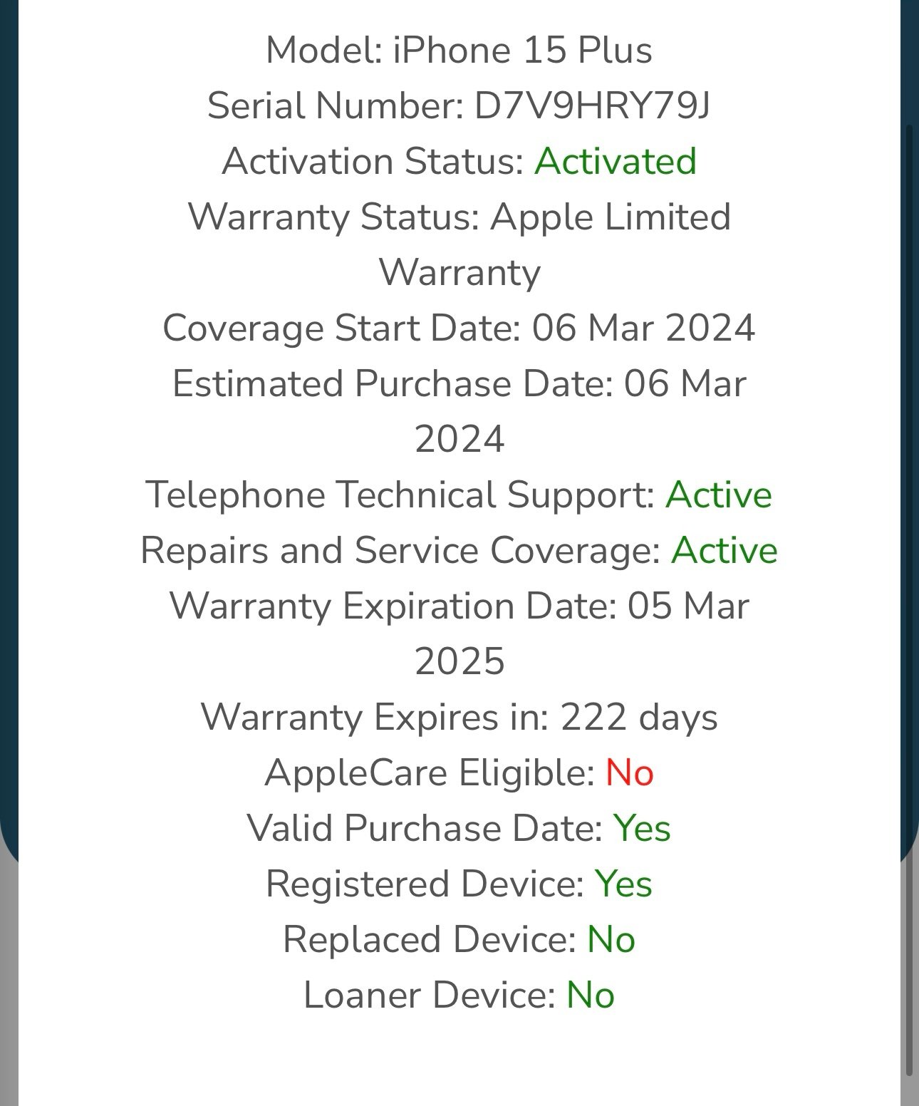 Apple iPhone 15 Plus 256GB Green Xfinity Only 2V75