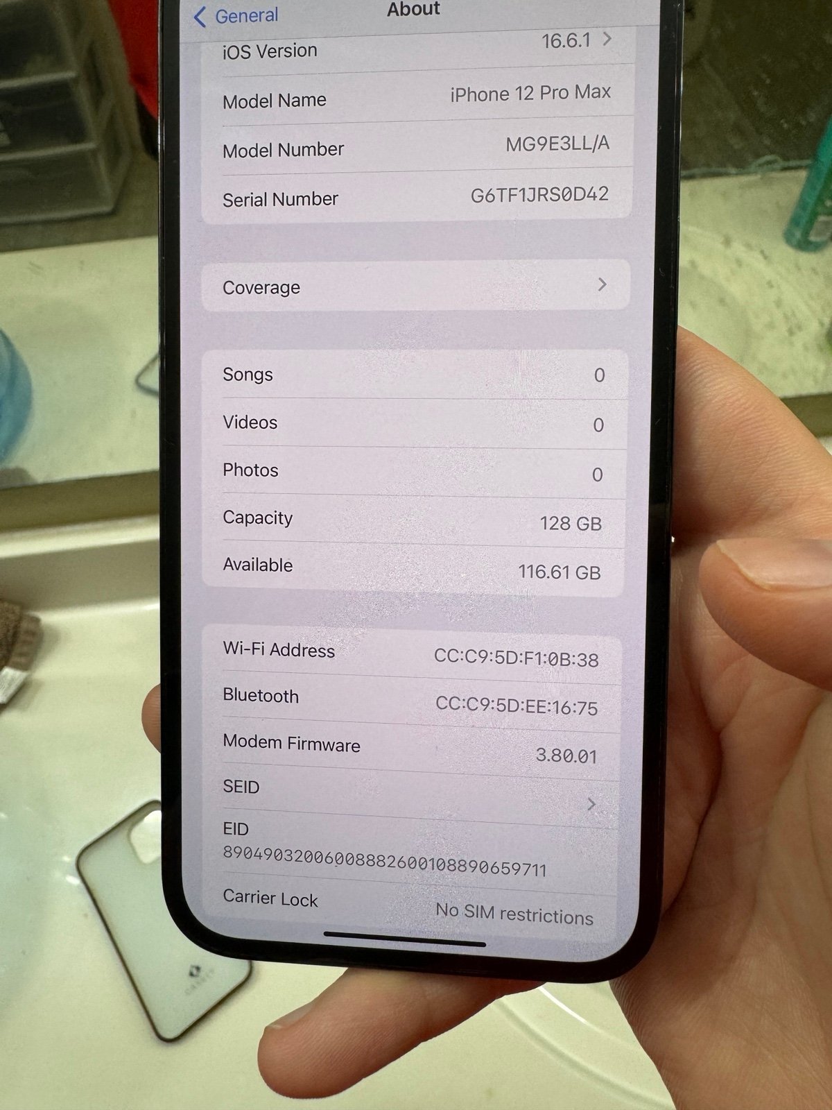 Apple iPhone 12 Pro Max 128 GB in Pacific Blue for Unlocked 1J85